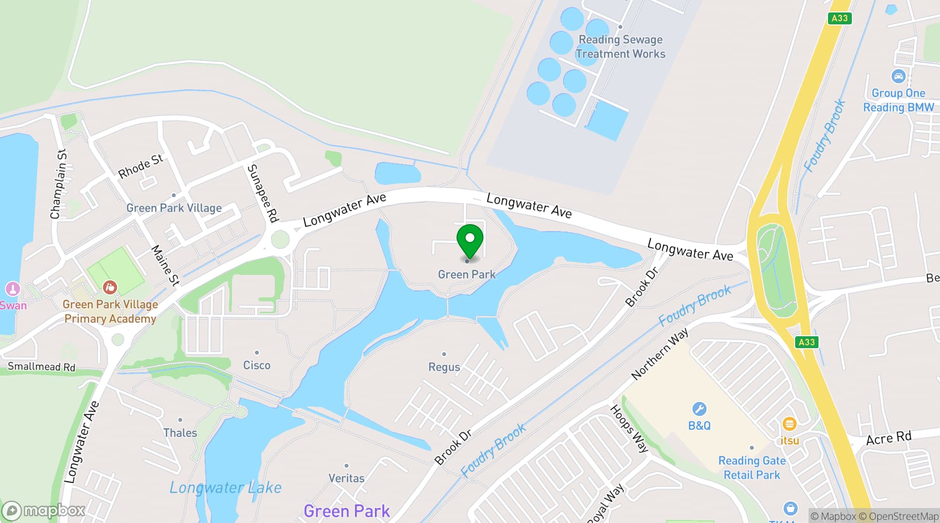 Map showing Green Park Conference Centre