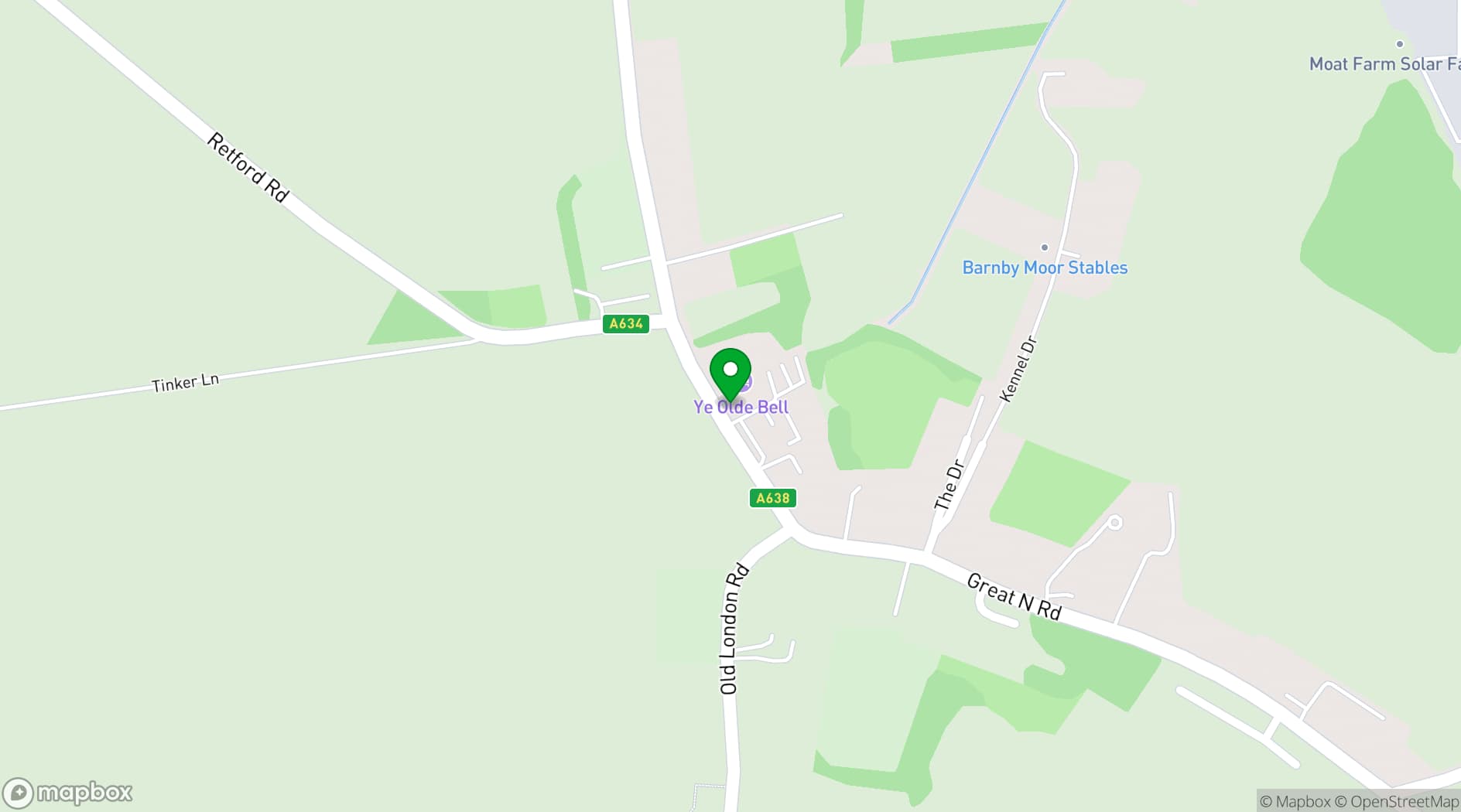 Map showing Ye Olde Bell Hotel & Spa