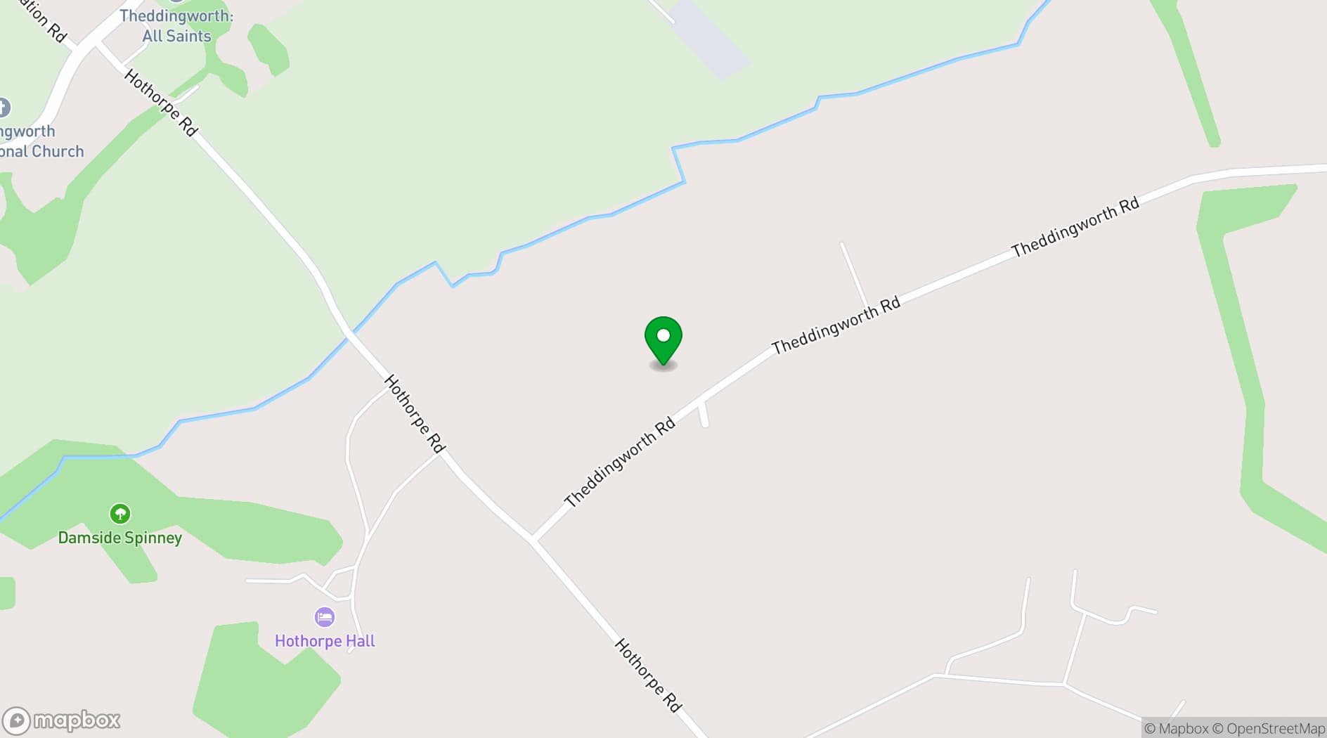 Map showing The Woodlands at Hothorpe