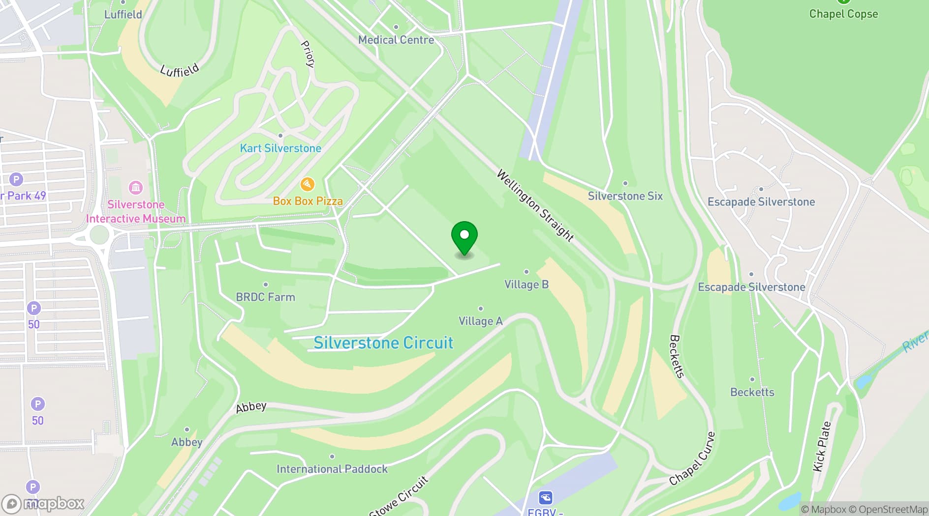 Map showing Hilton Garden Inn Silverstone