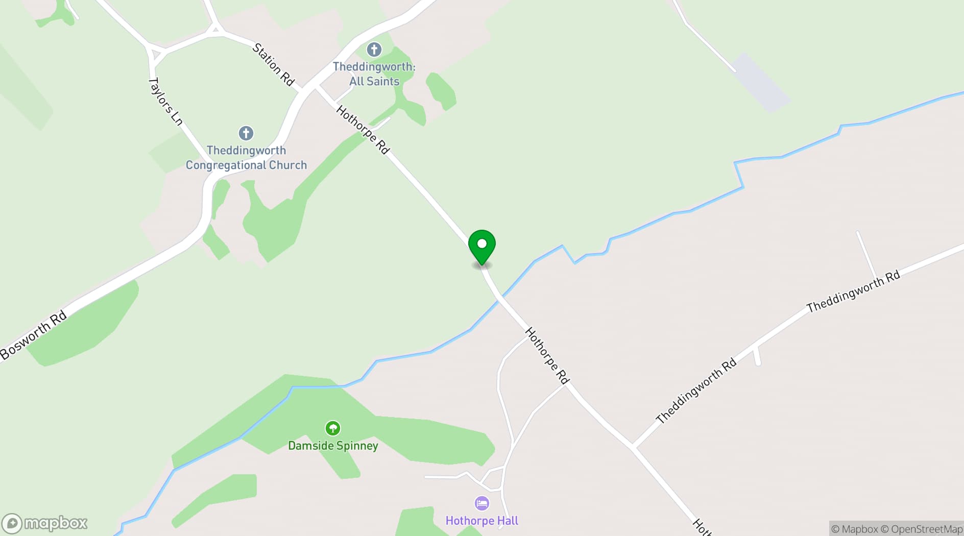 Map showing  Hothorpe