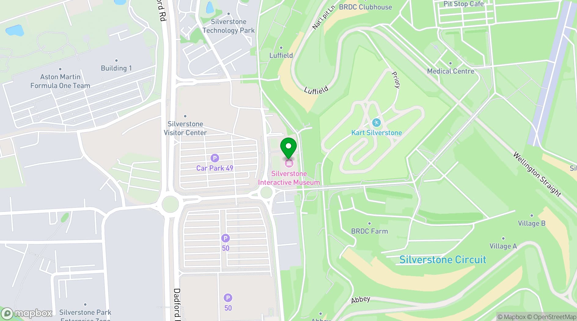 Map showing Silverstone International Conference Centre