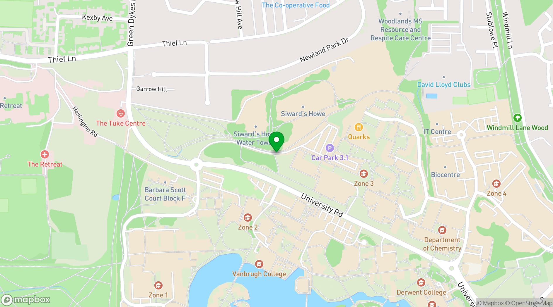 Map showing National STEM Learning Centre