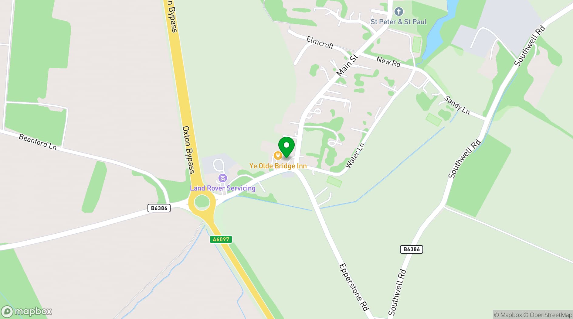 Map showing Ye Olde Bridge Inn
