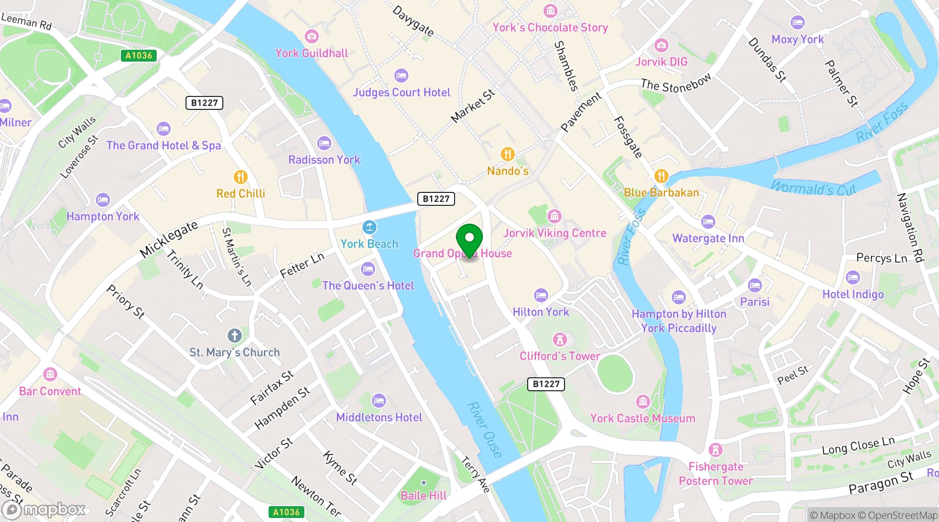 Map showing Hotel du Vin York