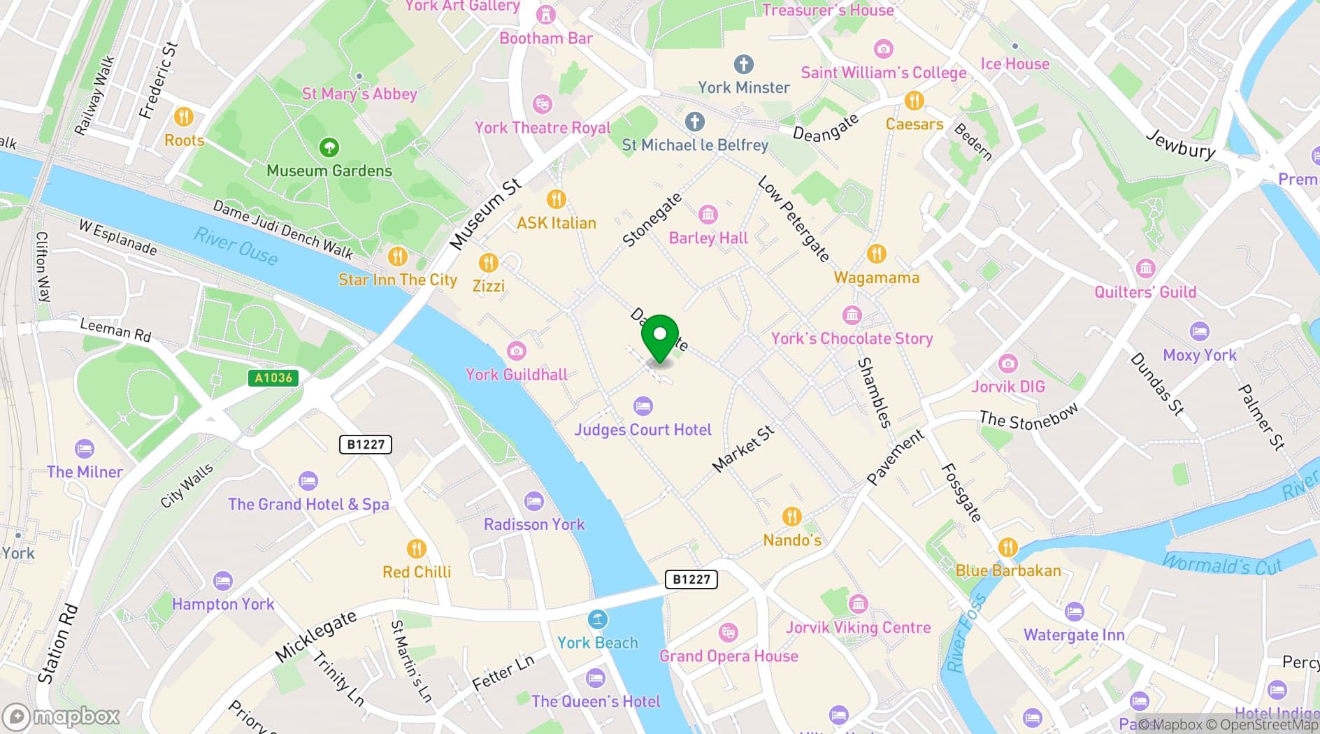 Map showing BSC YORK EDUCATION NEW STREET