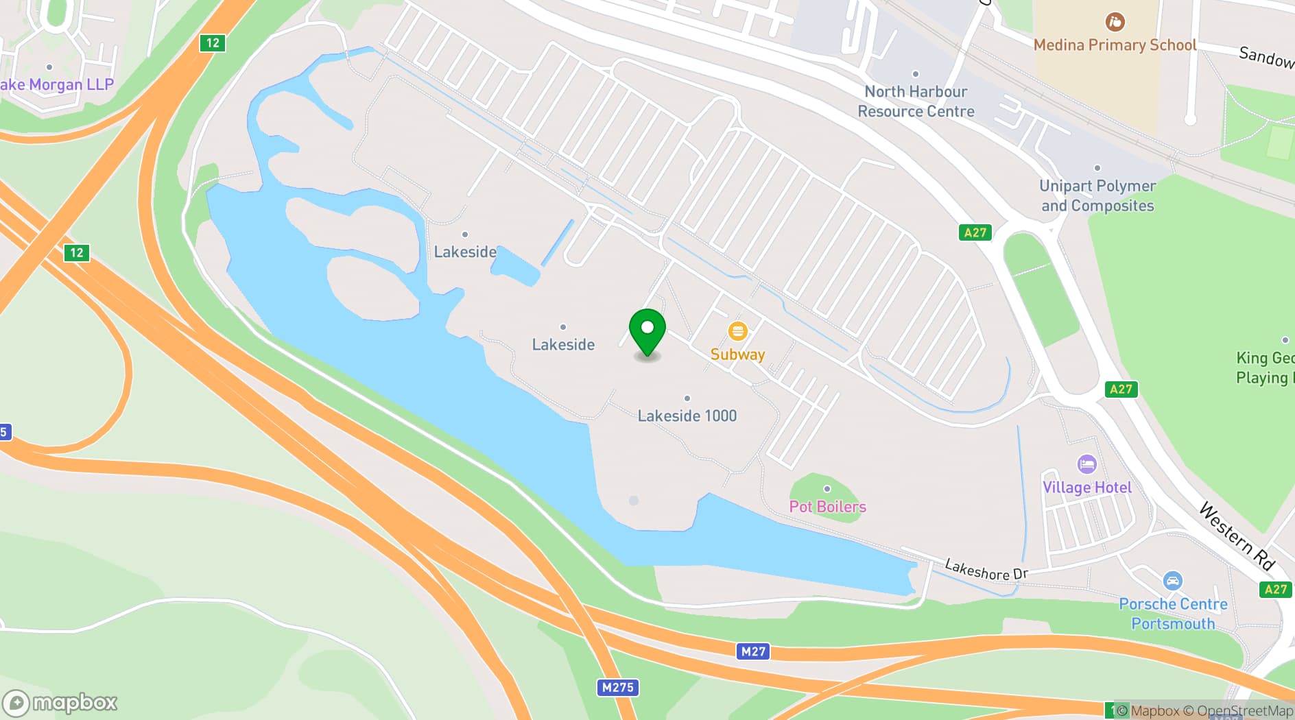 Map showing Lakeside North Harbour