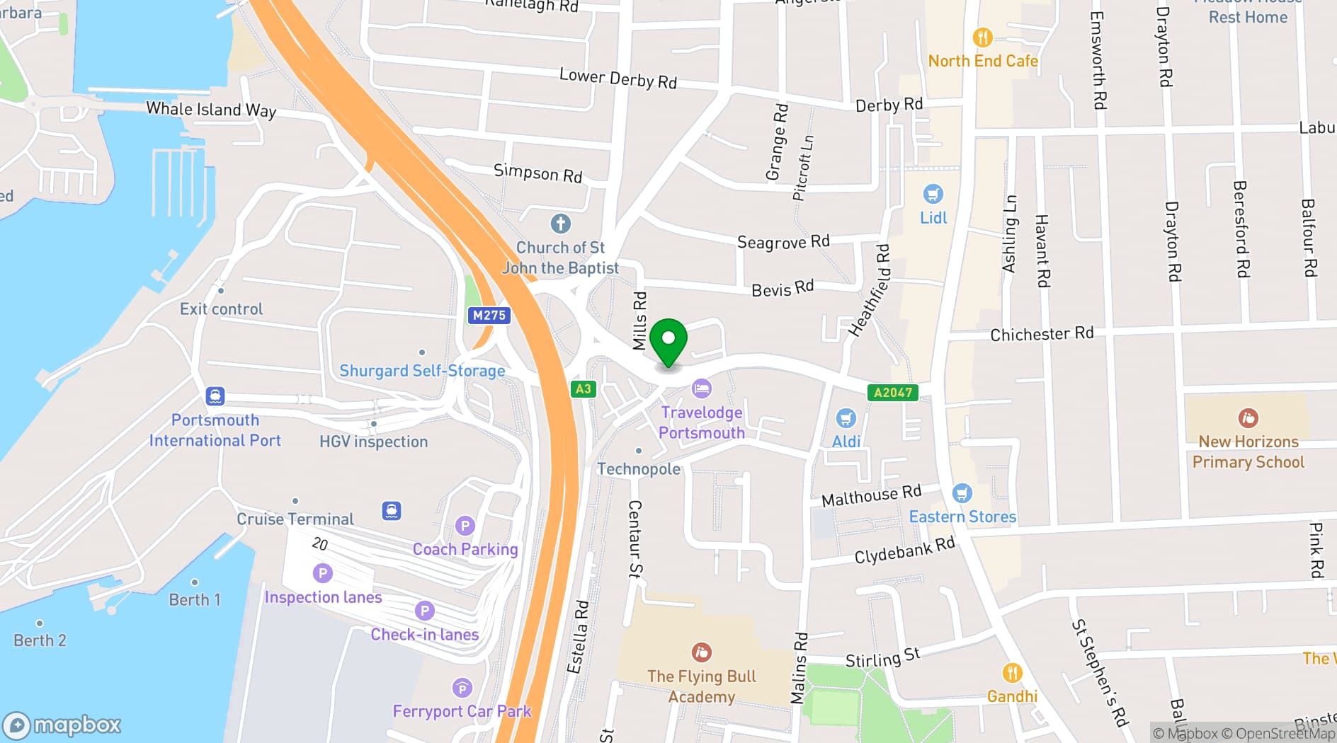 Map showing Portsmouth Technopole