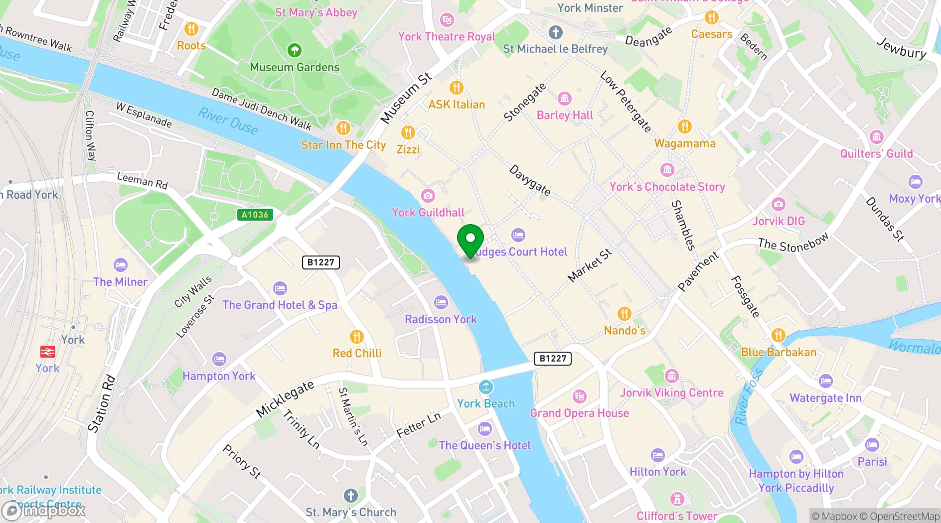 Map showing Pitcher & Piano York