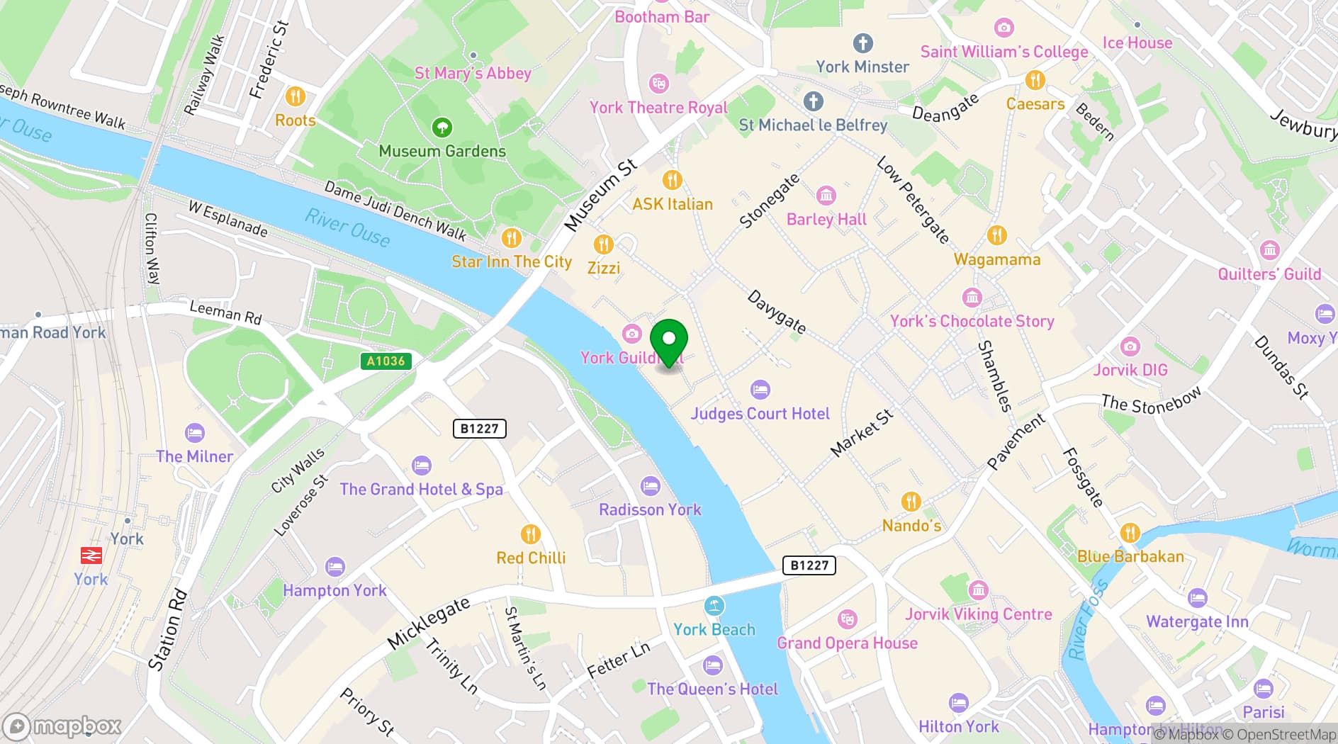 Map showing Revolution York 