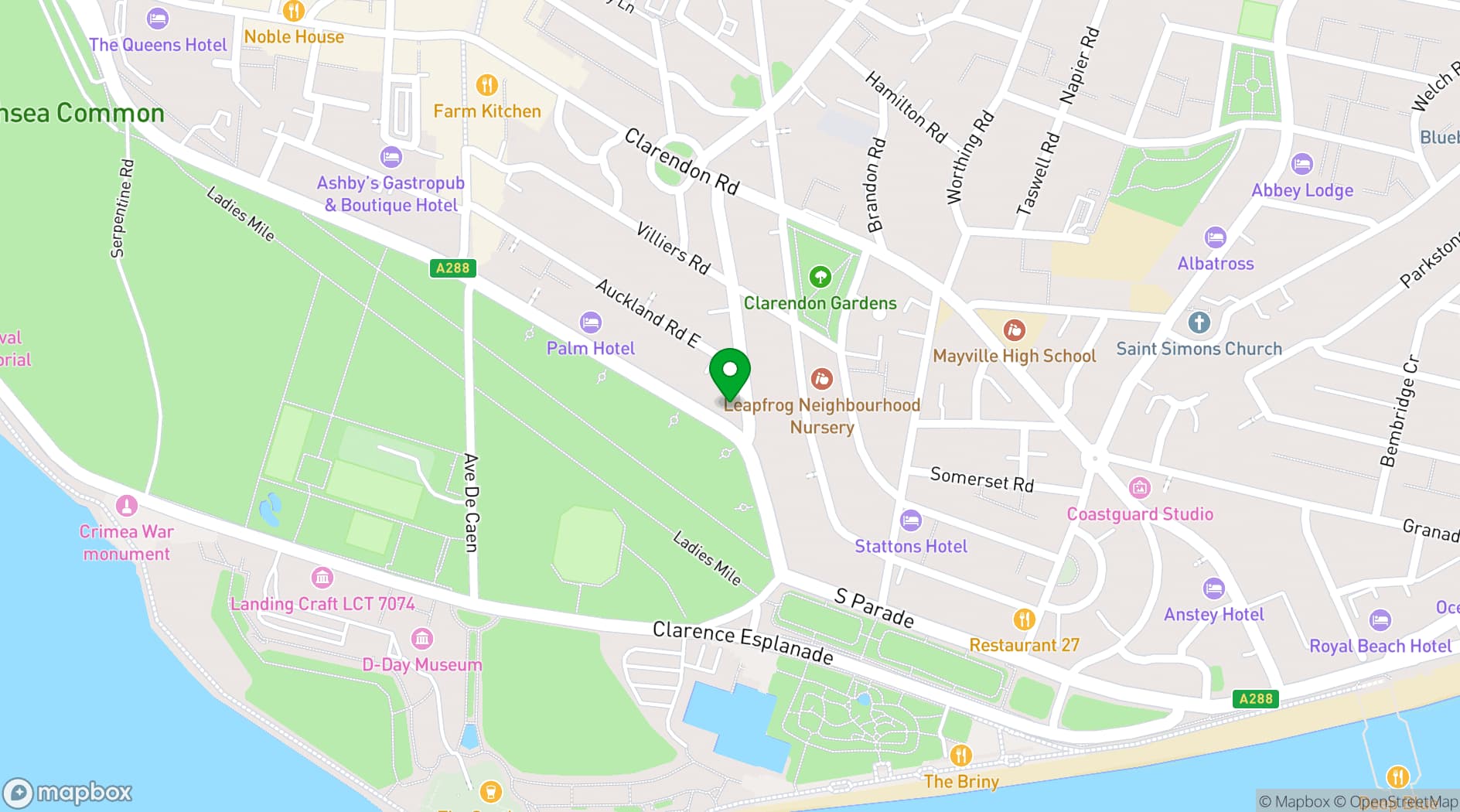 Map showing The Jolly Sailor