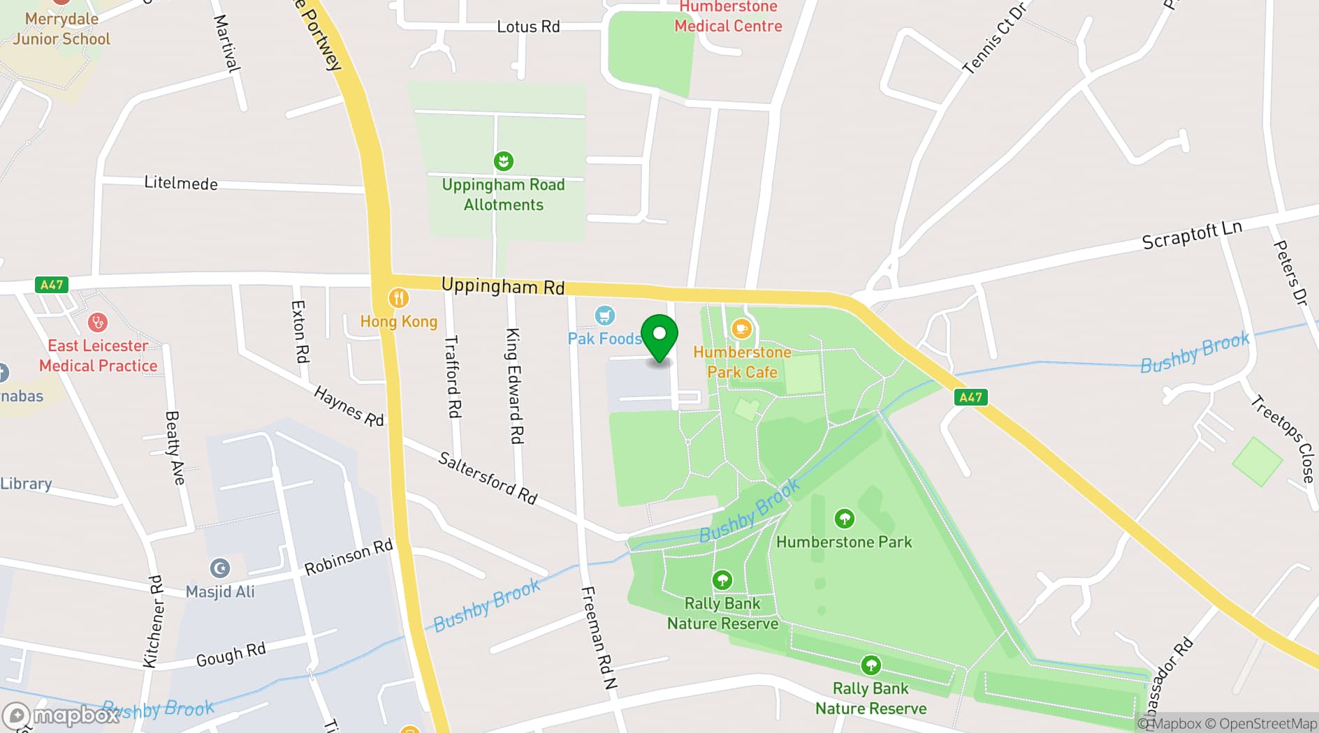 Map showing Memon Association Leicester
