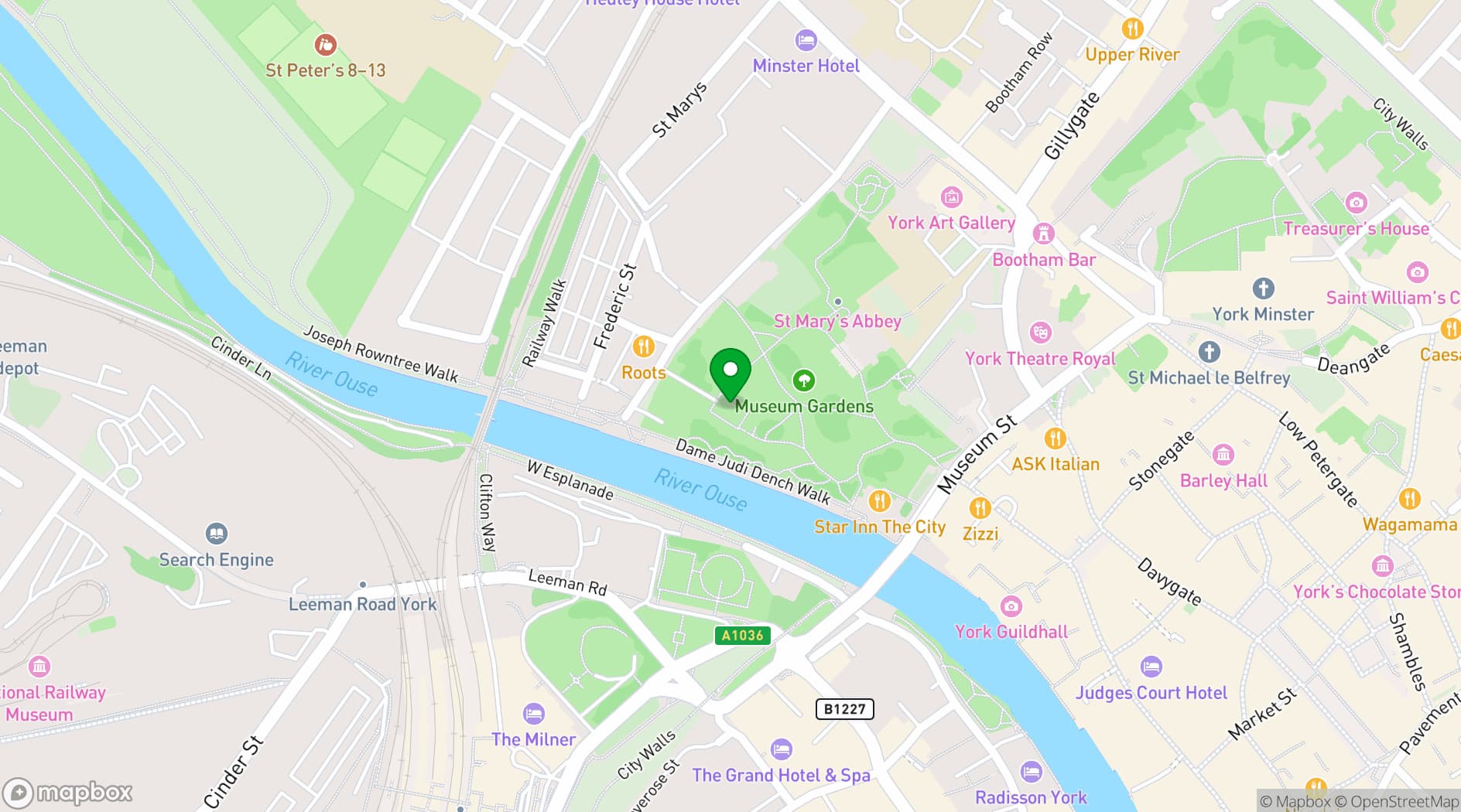 Map showing York Venues