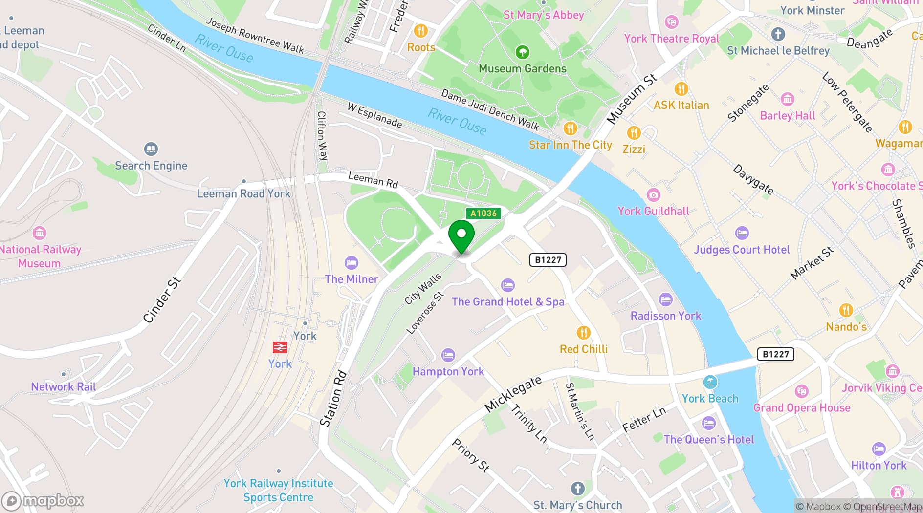 Map showing The Grand, York