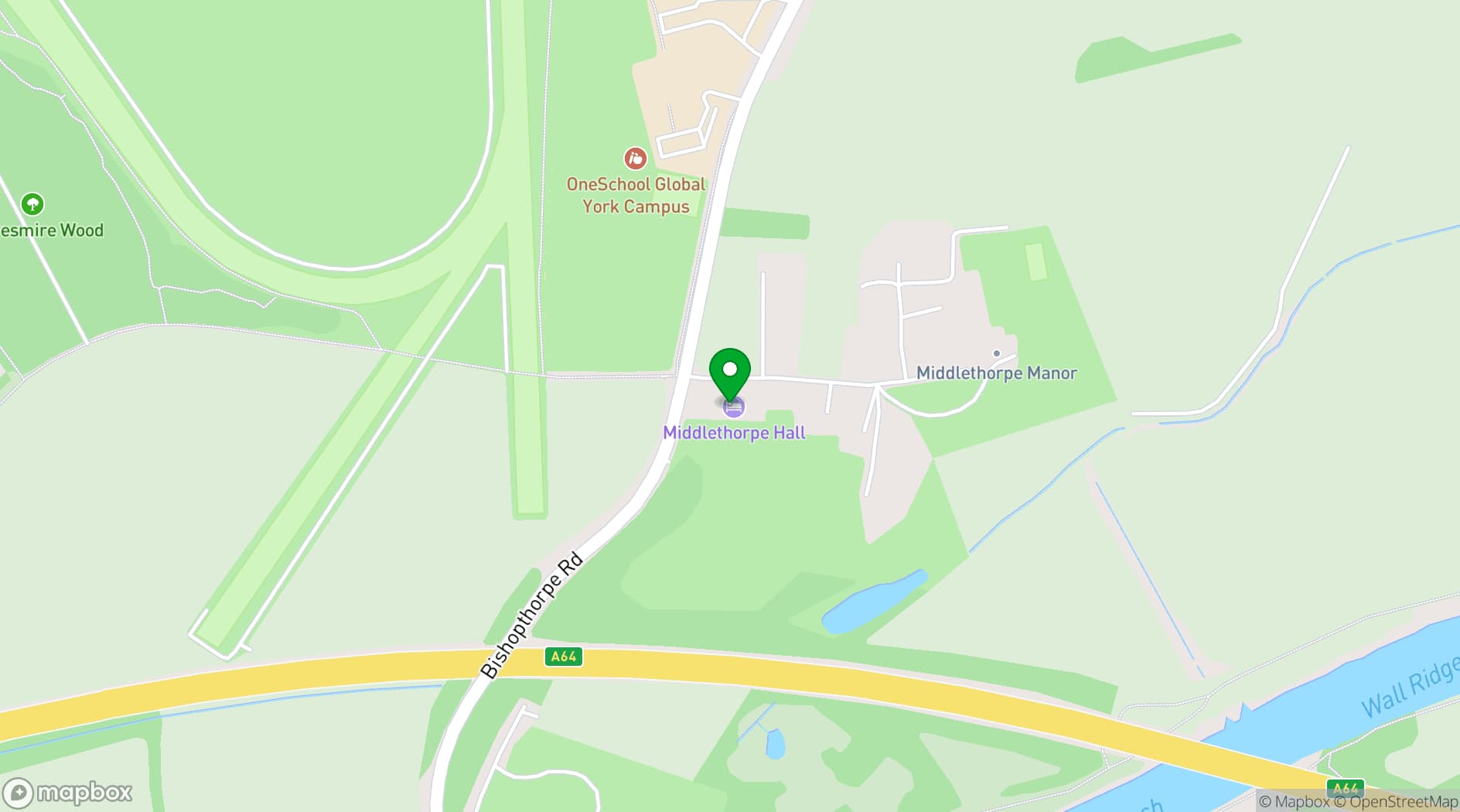 Map showing Middlethorpe Hall