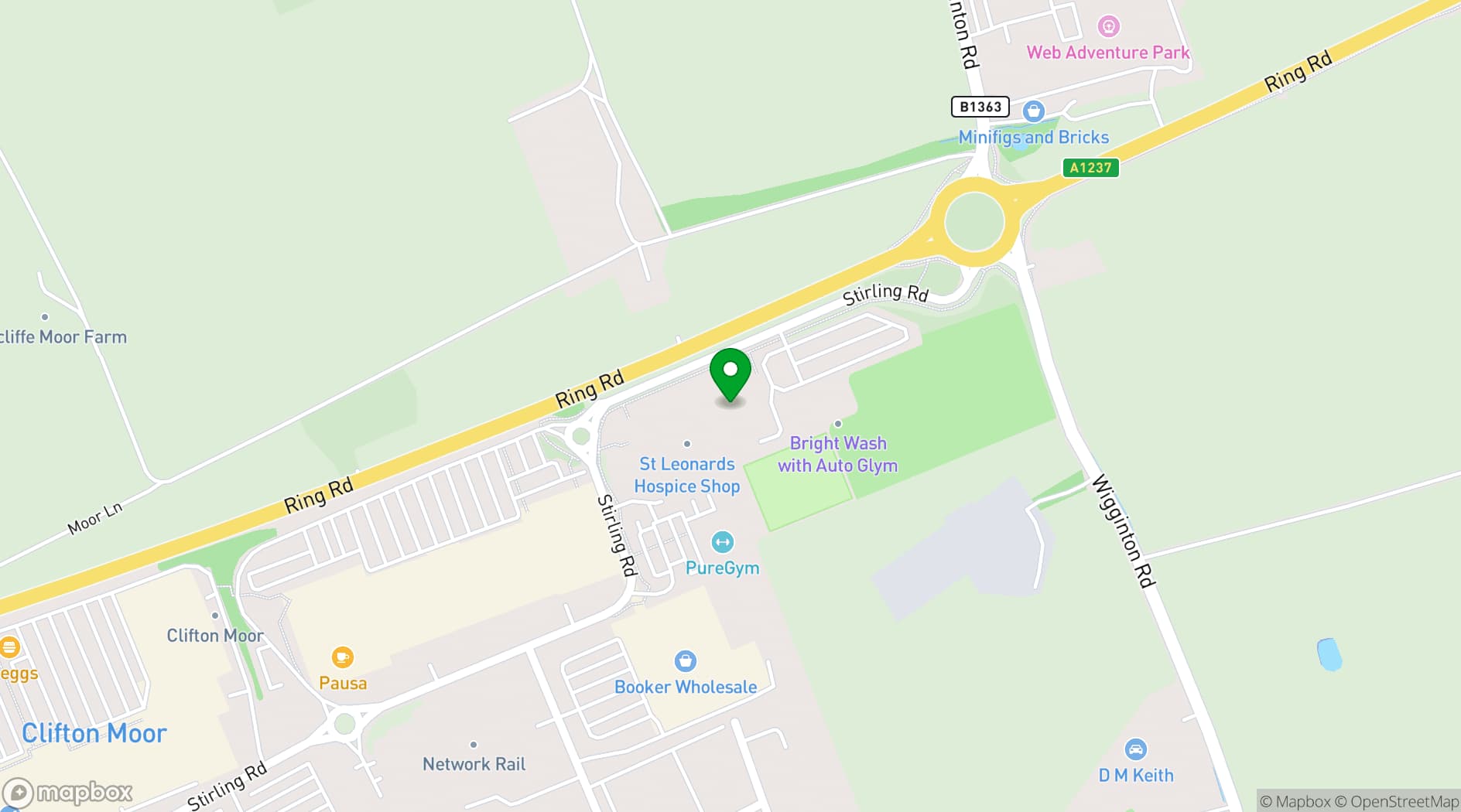 Map showing PlayFootball York