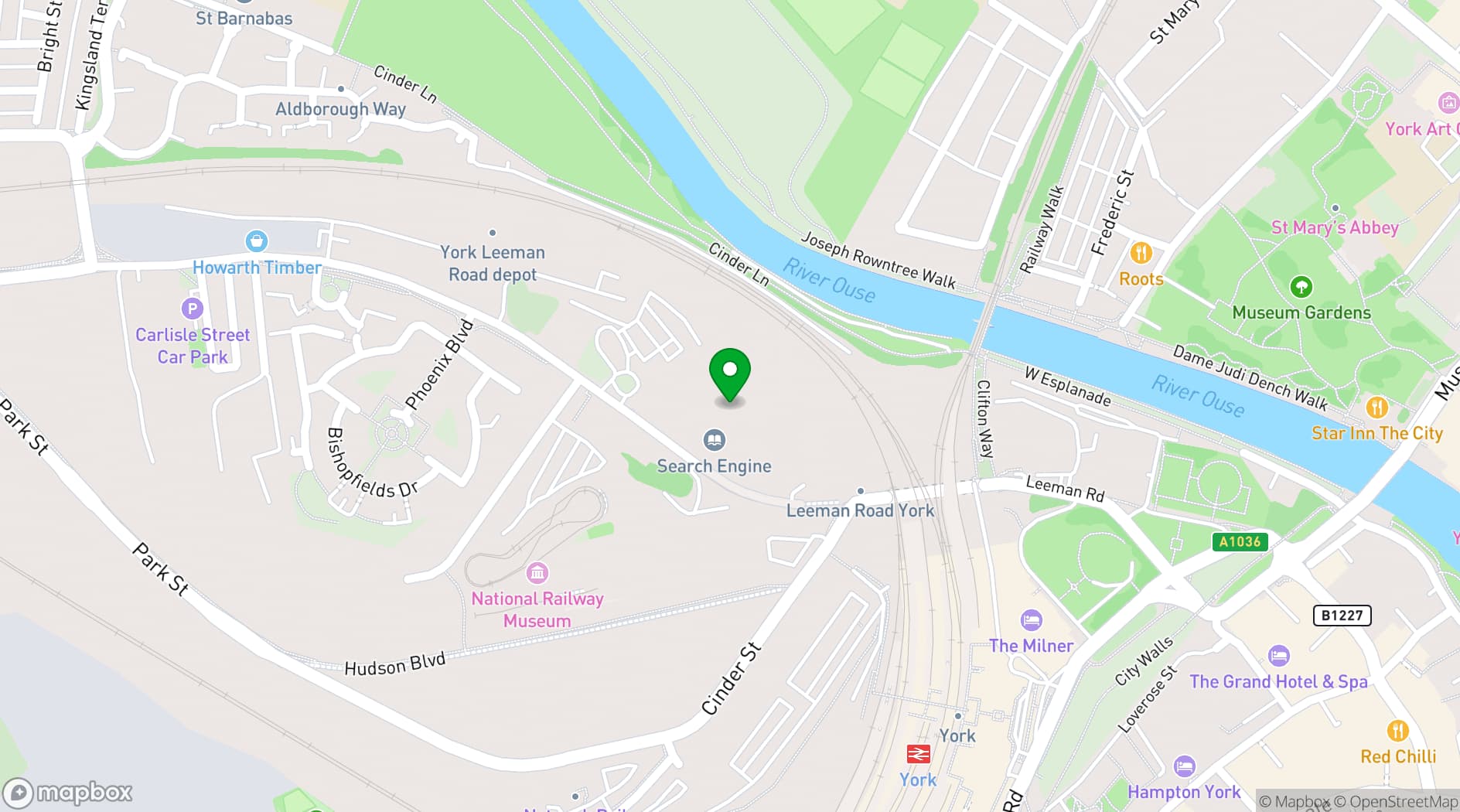 Map showing The National Railway Museum