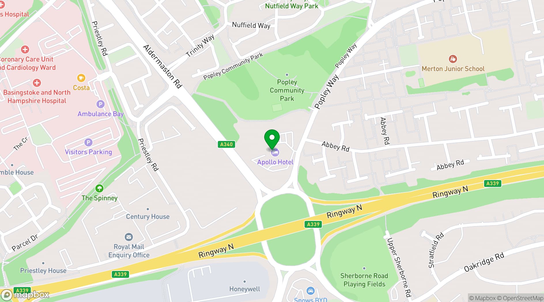 Map showing Apollo Hotel