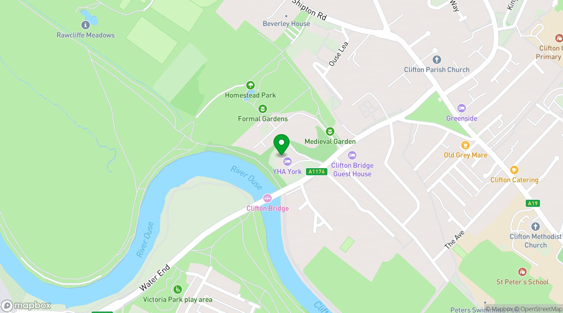 Map showing YHA York