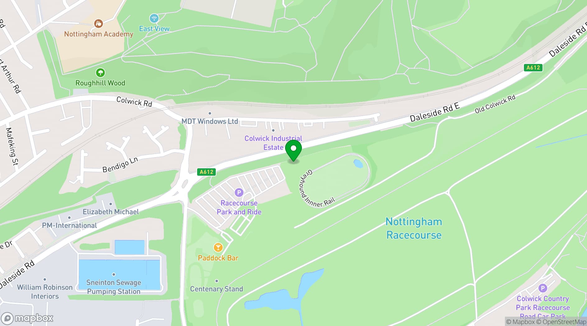 Map showing  Colwick Hall