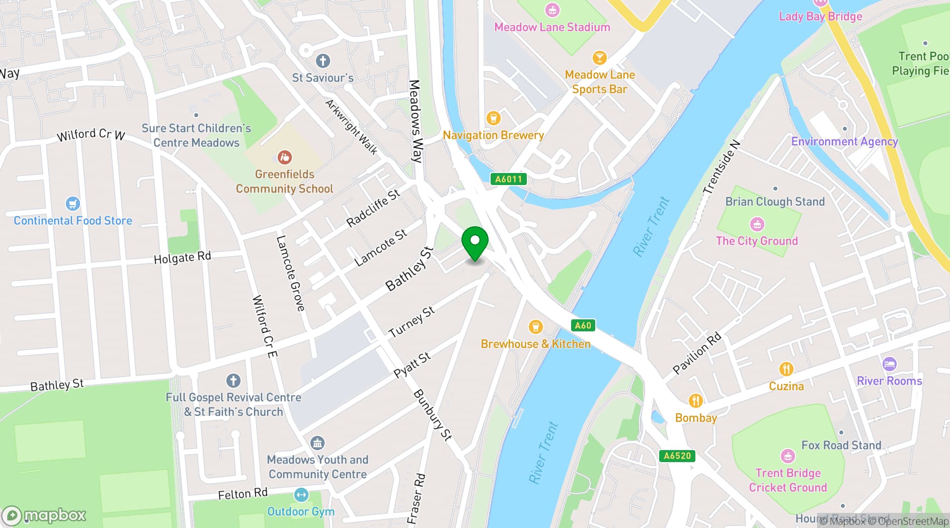 Map showing The Embankment