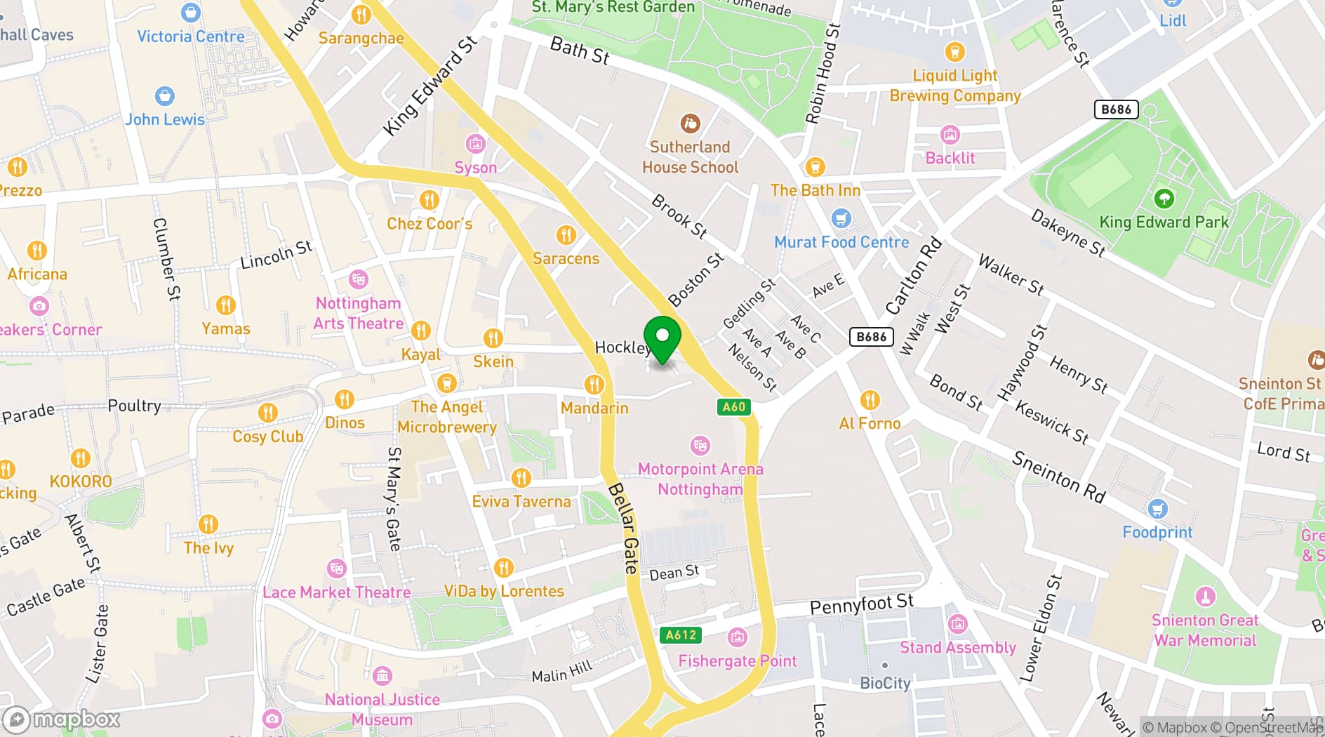 Map showing Bunkers Hill