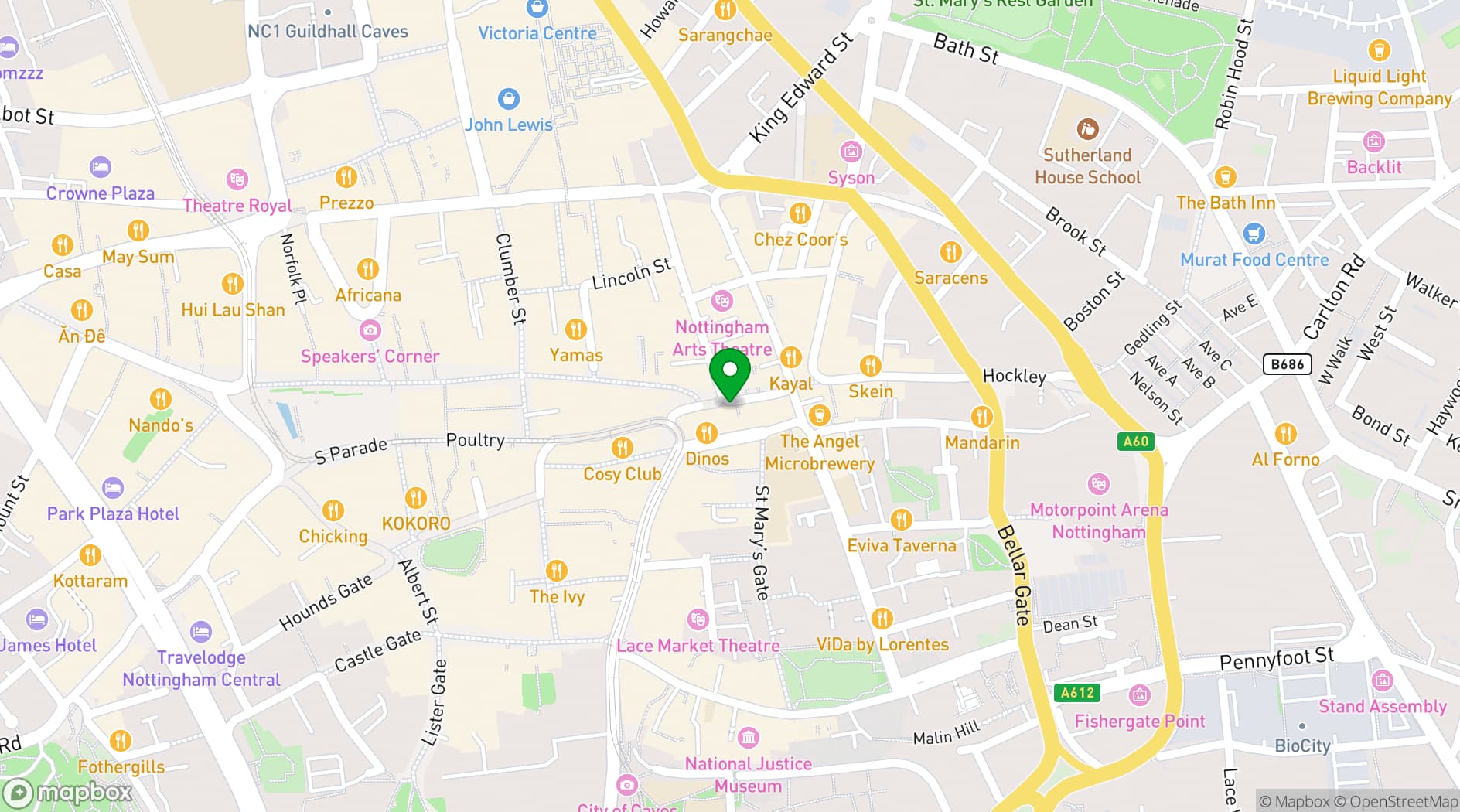 Map showing The Hockley Arts Club