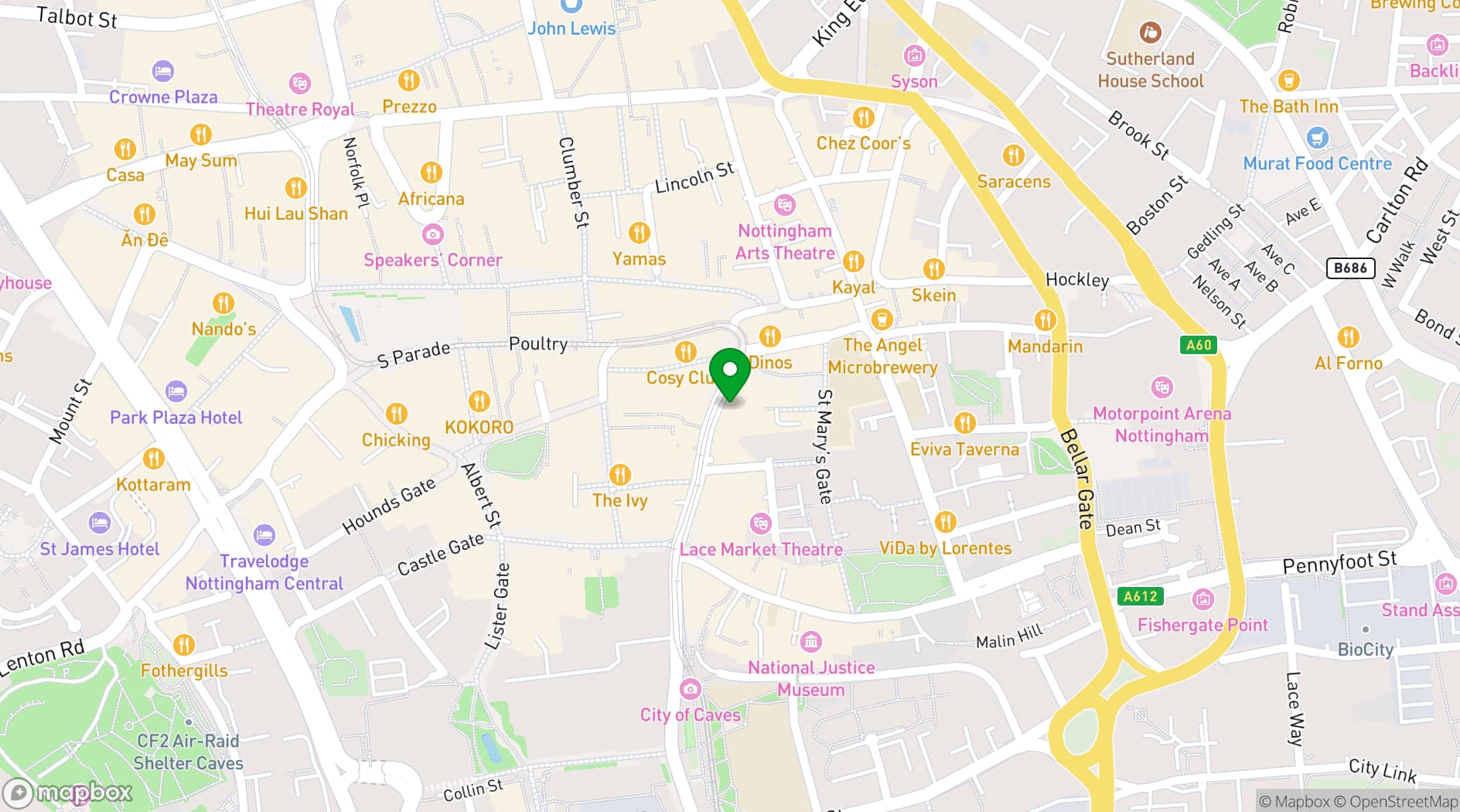 Map showing Penny Lane