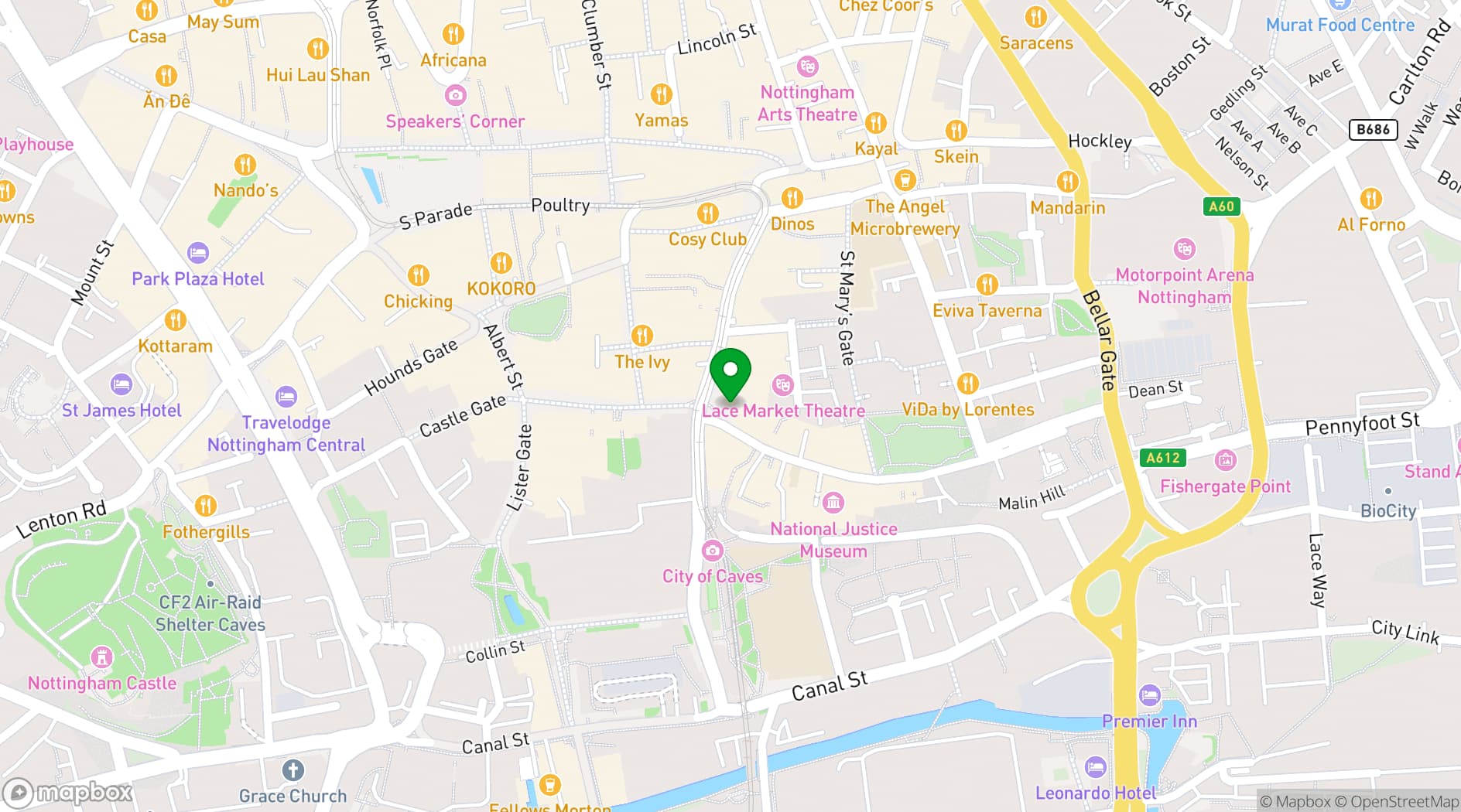 Map showing The Blind Rabbit
