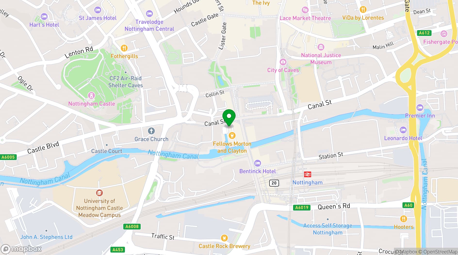 Map showing Fellows, Morton & Clayton