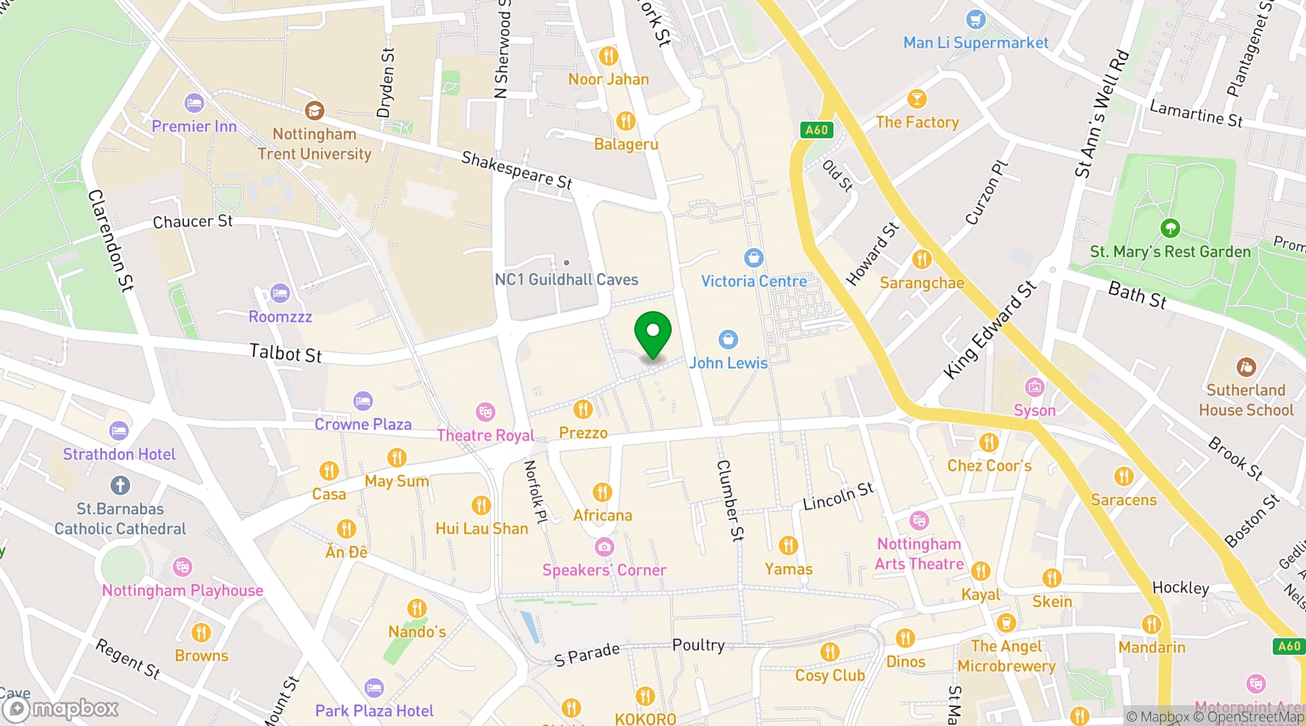 Map showing Nōshi Restaurants