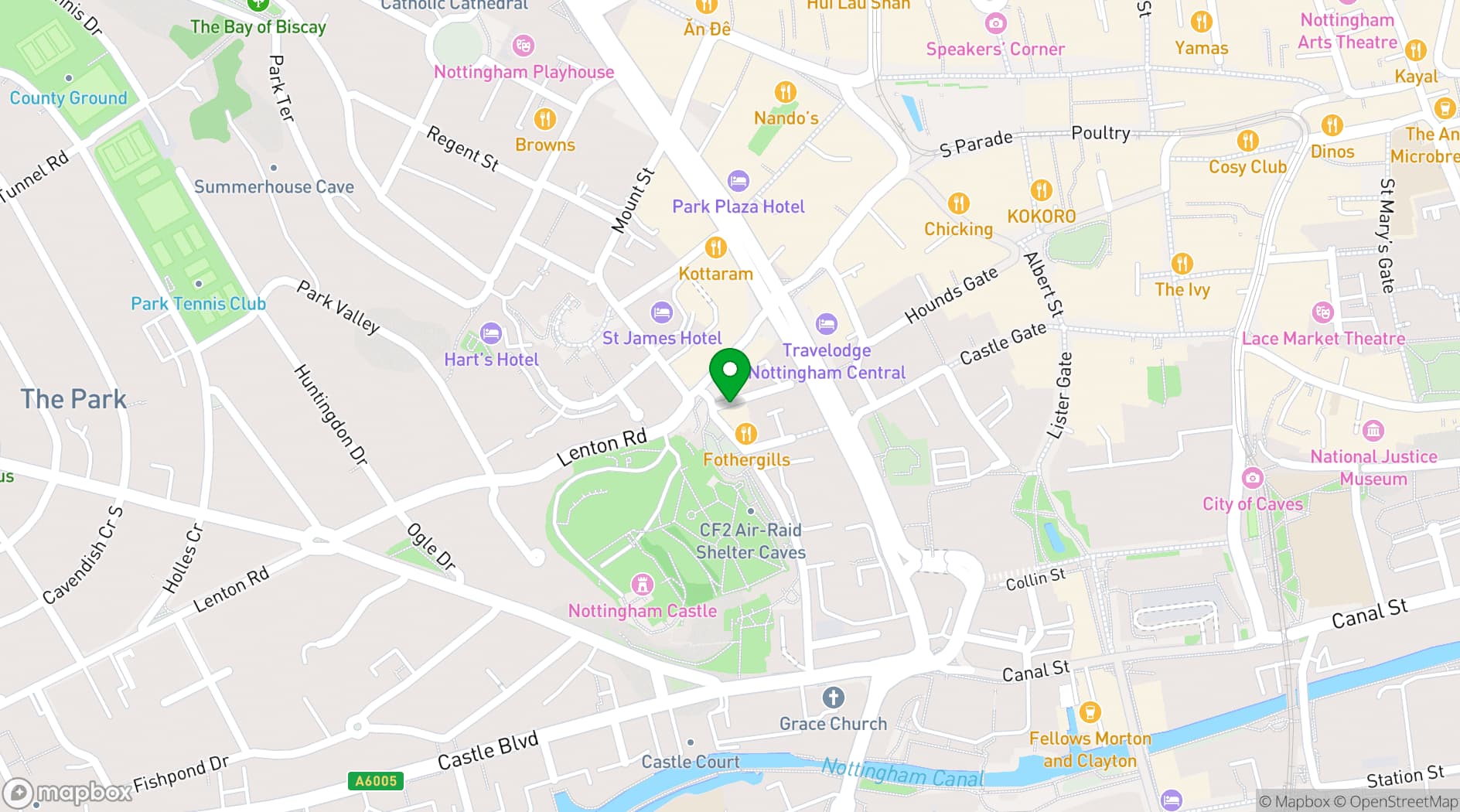 Map showing The Castle Pub