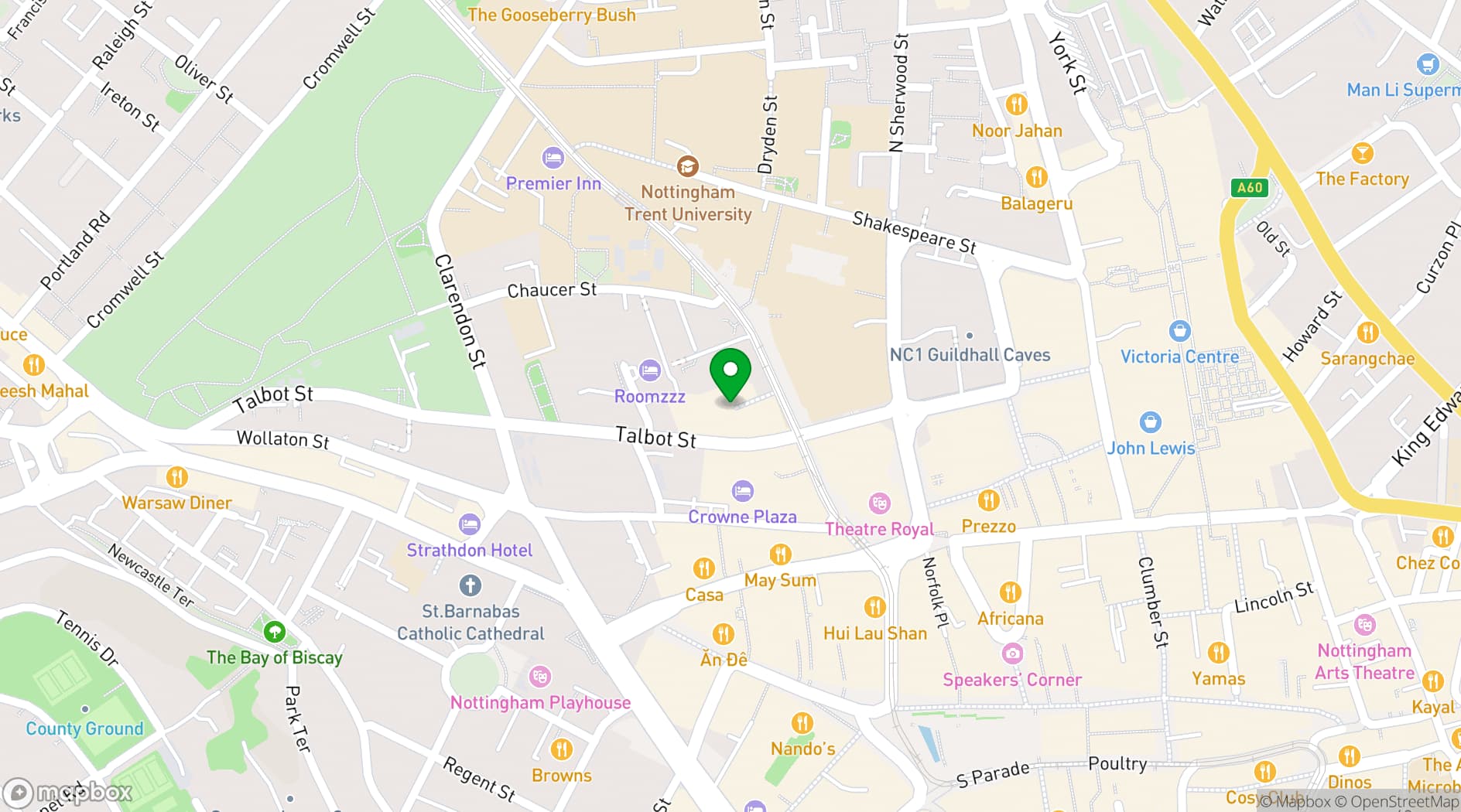 Map showing Rescue Rooms