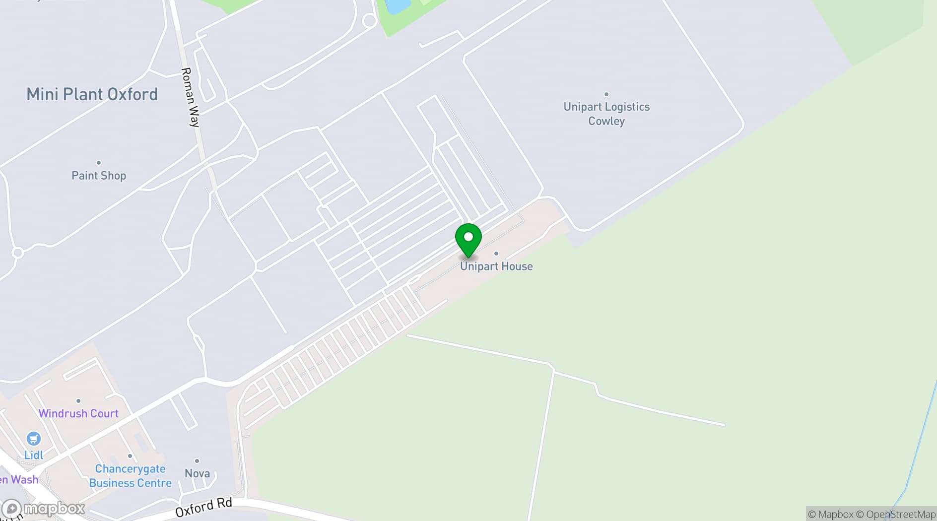 Map showing Unipart Conference Centre