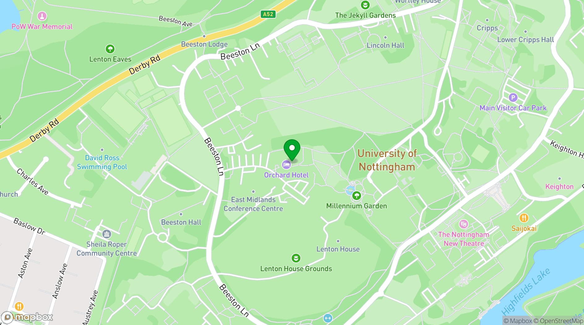 Map showing Campus Venues