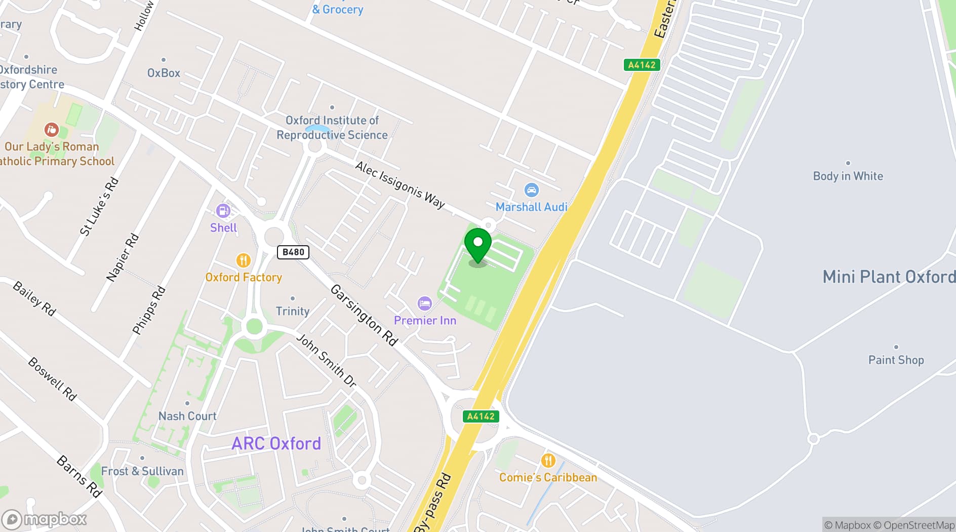 Map showing David Lloyd Oxford