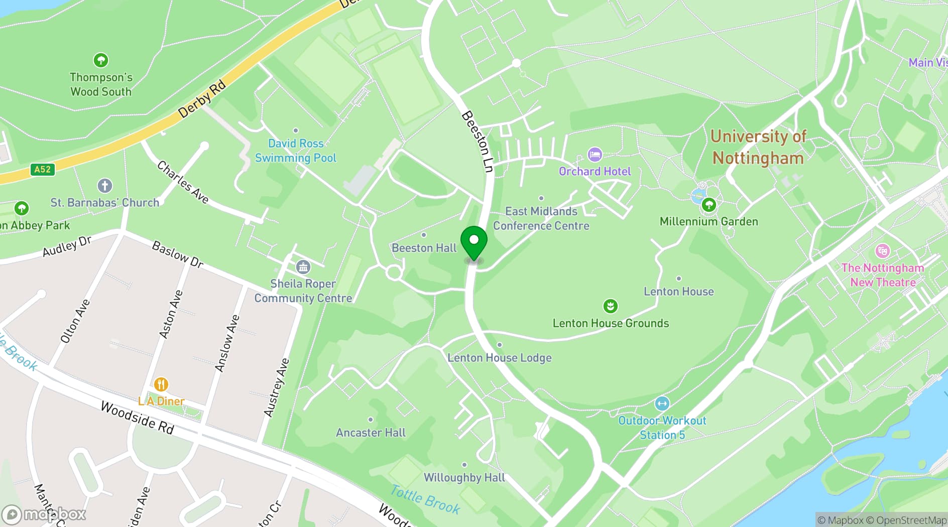 Map showing East Midlands Conference Centre