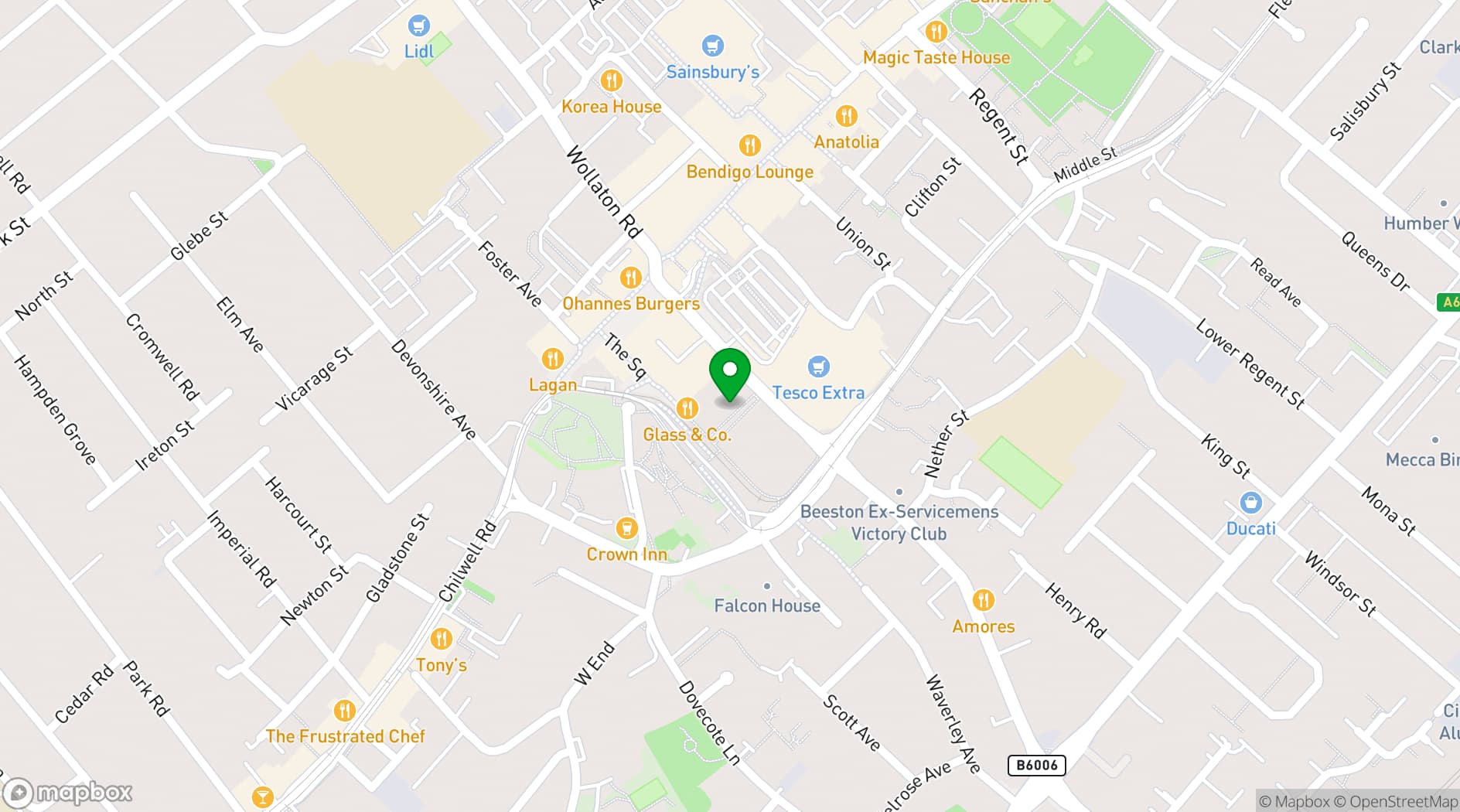 Map showing The Beeston Social