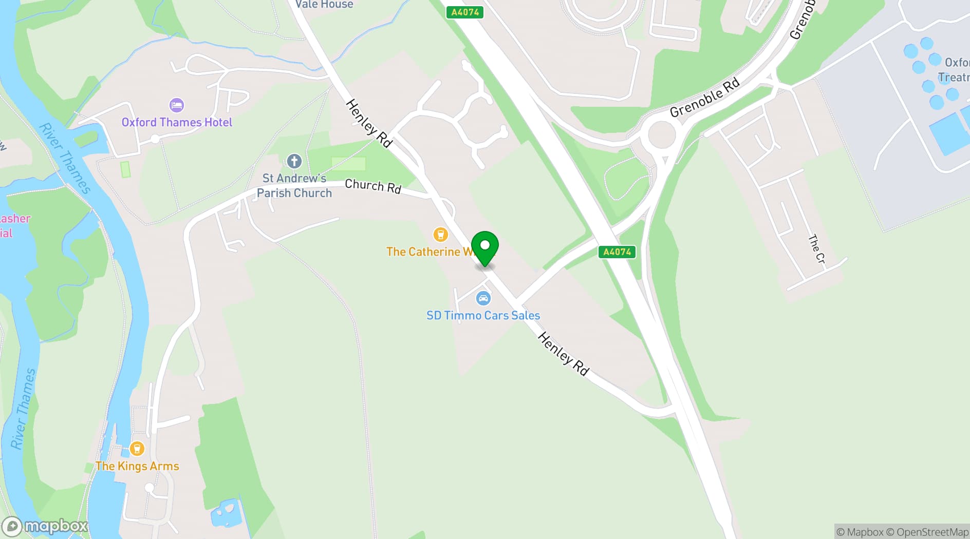 Map showing voco™ Oxford Thames Hotel