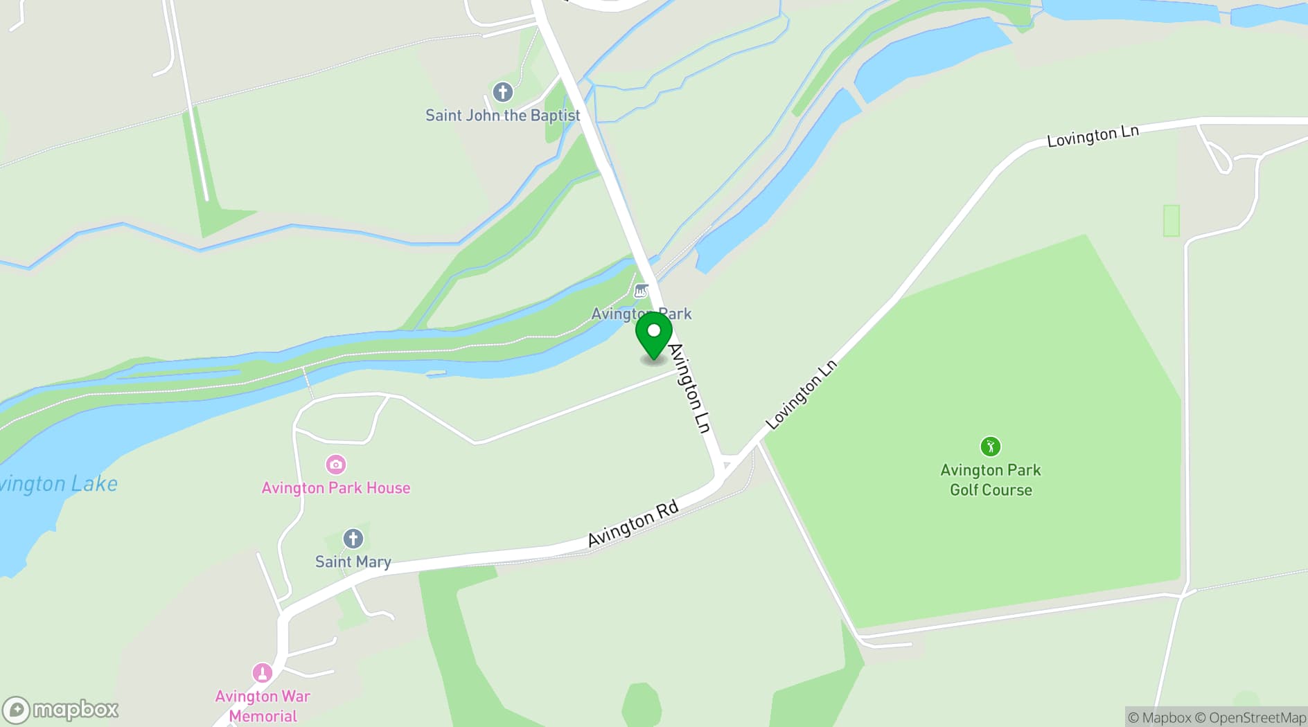 Map showing Avington Estate