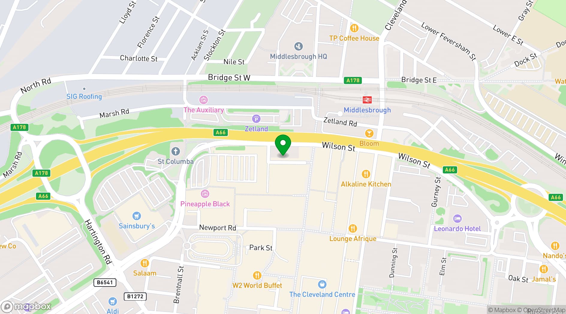 Map showing The Grand Astoria venue