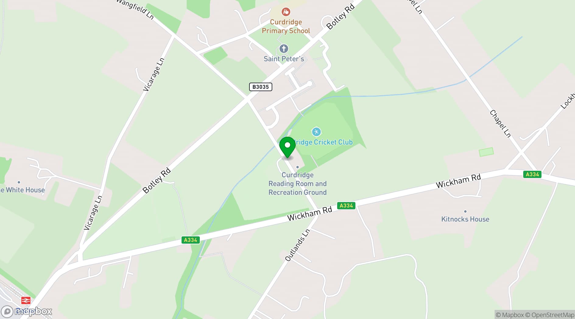 Map showing Curdridge Reading Room & Recreational Ground