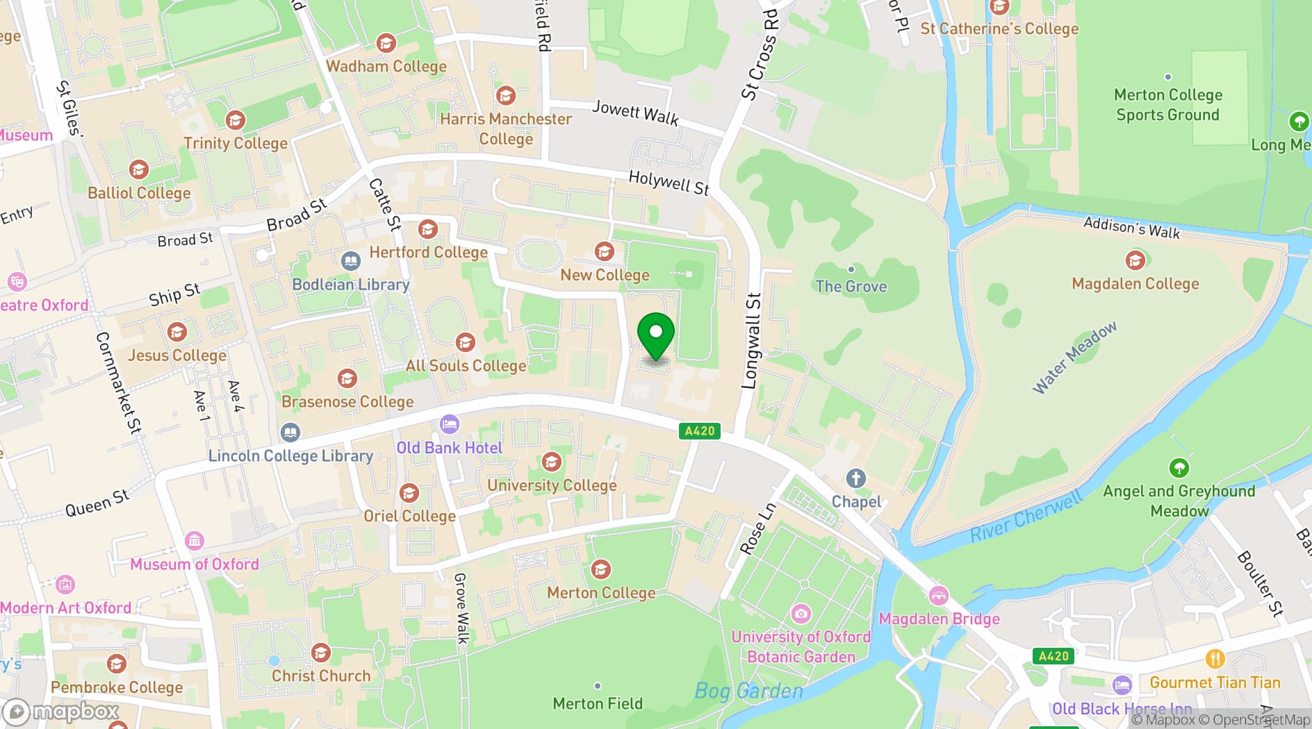 Map showing St Edmund Hall