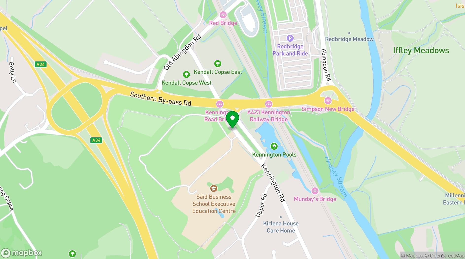 Map showing Egrove Park Venue, Saïd Business School, University of Oxford