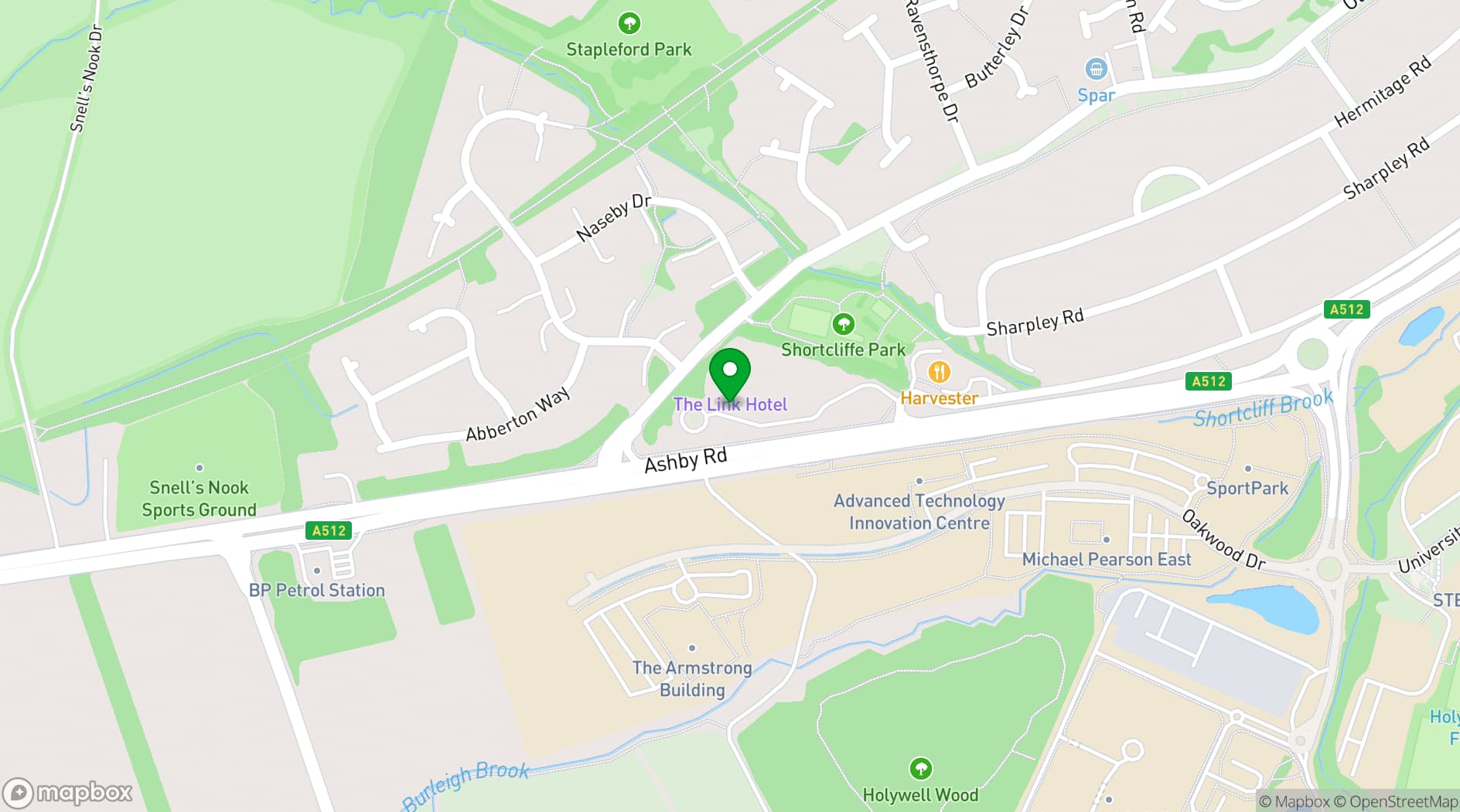 Map showing The Link Hotel