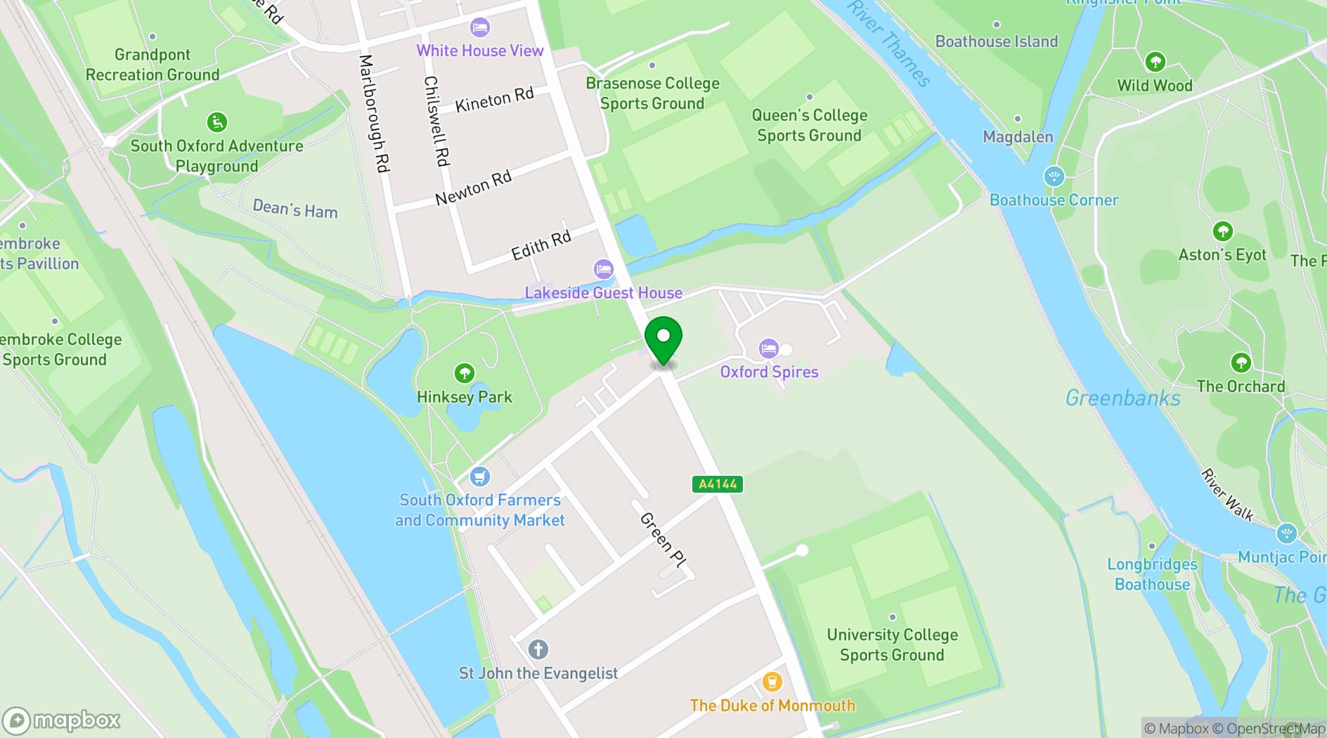Map showing voco Oxford Spires Hotel
