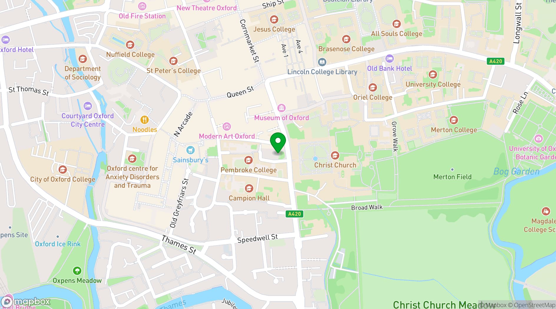 Map showing St Aldates Conference Centre