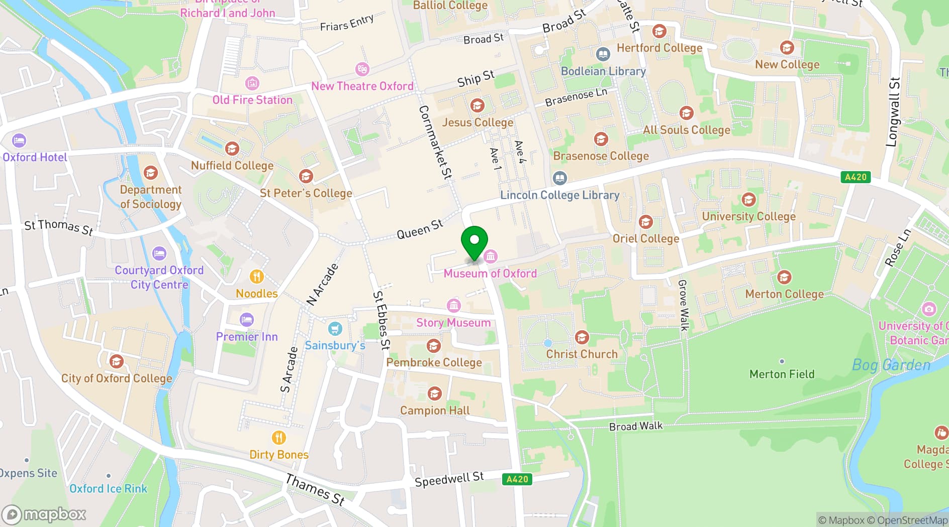 Map showing St Aldates Tavern