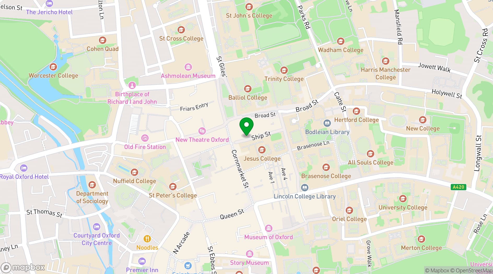 Map showing No.1 Ship Street