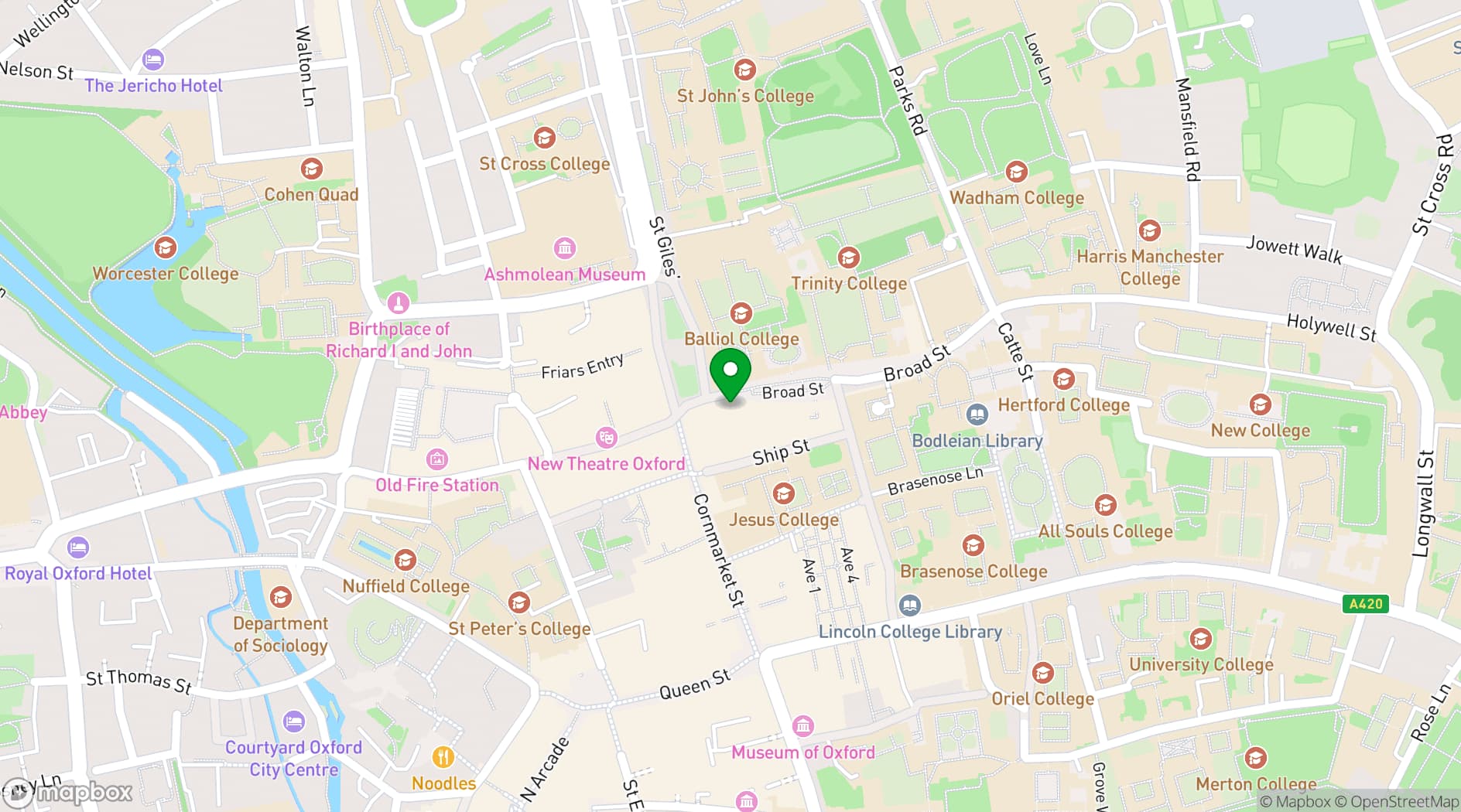 Map showing The Store Oxford